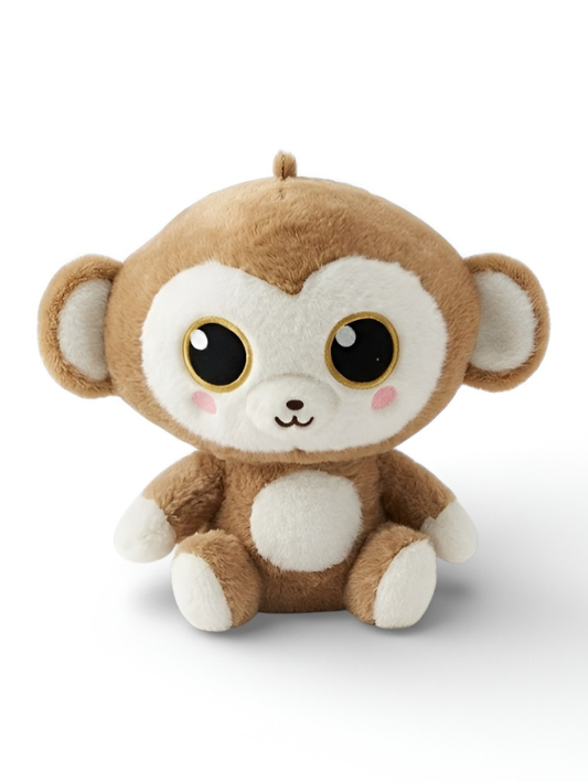 Brown Adorable Monkey Plush Toy for Kids & Toddlers – 8-Inch Ultra-Soft Stuffed Animal with Sparkle Eyes, Rosy Cheeks & Cuddly Design ST14120