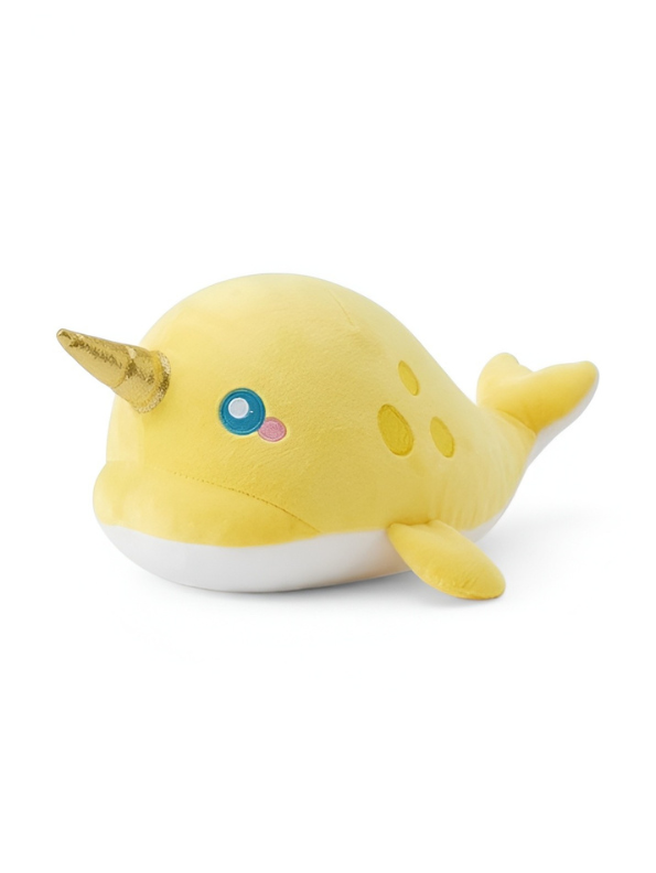 Cute Narwhal Plush Soft Toy (7 Inch) – Stuffed Animal with Golden Horn, Ultra-Soft Marine Toy for Kids ST14580