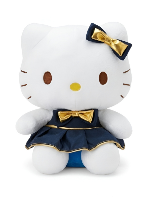Hello Kitty 40cm Limited Edition Collector’s Plush Doll – Navy Blue Dress with Metallic Gold Bow, Premium Soft Toy for Kids & Collectors ST16372