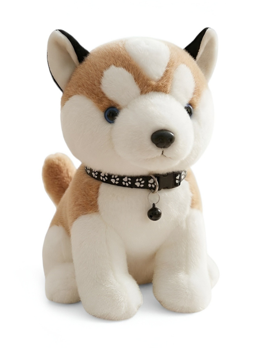 Cute Husky Puppy Plush Toy – 8-Inch Soft Stuffed Dog with Collar & Bell for Kids – Plush Animal ST14654