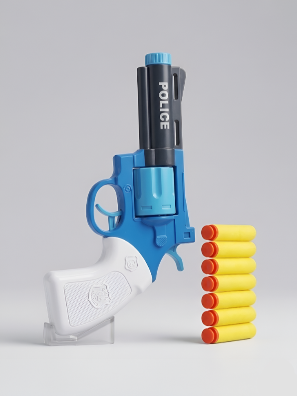 Blue Police Rifle Toy Gun with Soft Bullets – Safe Role Play Shooter for Kids LMI11213.