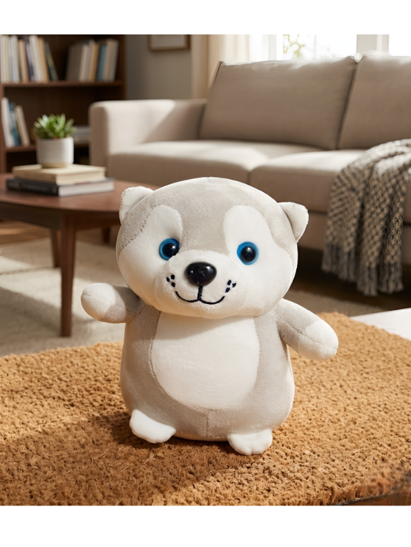 Husky Plush Stuffed Animal – 7-Inch Super Soft Grey & White Puppy Dog Toy for Kids – Interactive Husky Soft Toy for Toddlers ST14707