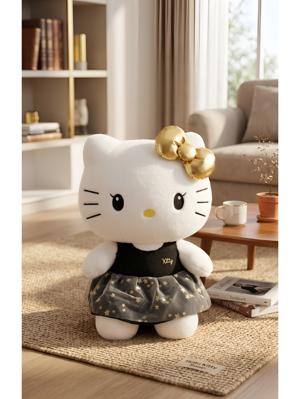 Hello Kitty Plush – 15-Inch Collector’s Edition with Gold Bow & Black Star Tutu Dress ST14832