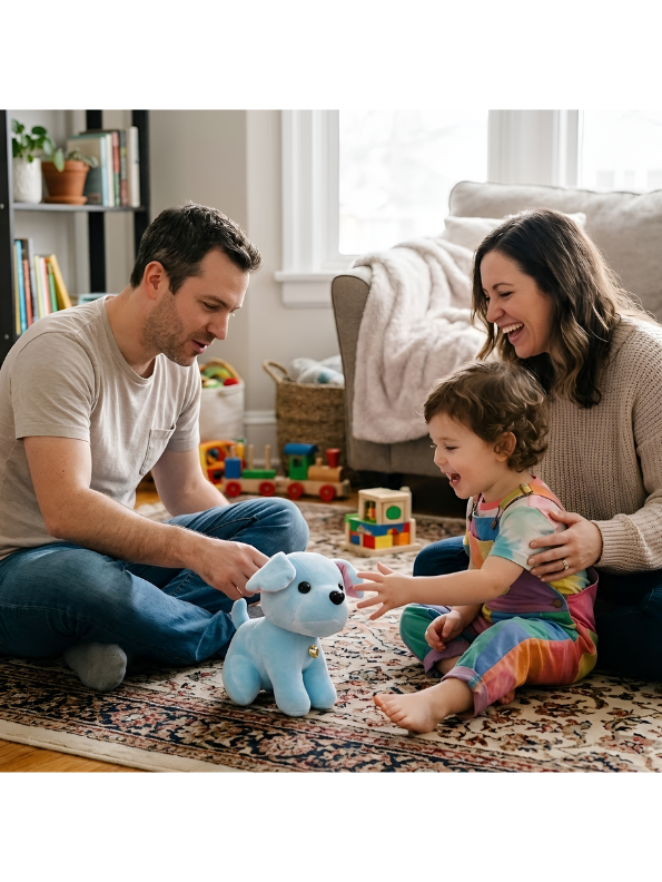 Blue Labrador Puppy Plush Soft Toy with Bell Collar – 7-Inch Ultra-Soft Stuffed Dog for Kids & Toddlers, Cute Cuddly Animal Gift for Boys & Girls ST12003