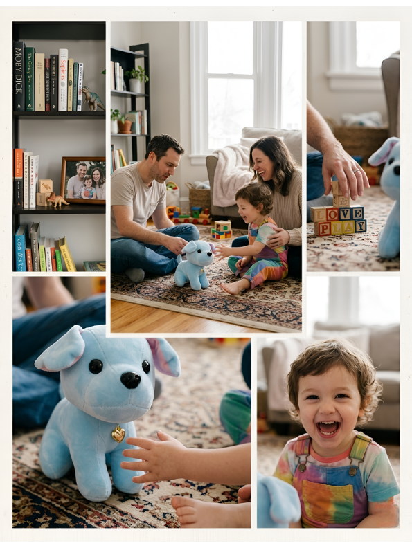Blue Labrador Puppy Plush Soft Toy with Bell Collar – 7-Inch Ultra-Soft Stuffed Dog for Kids & Toddlers, Cute Cuddly Animal Gift for Boys & Girls ST12003