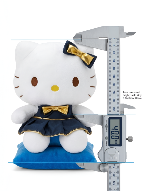 Hello Kitty 40cm Limited Edition Collector’s Plush Doll – Navy Blue Dress with Metallic Gold Bow, Premium Soft Toy for Kids & Collectors ST16372