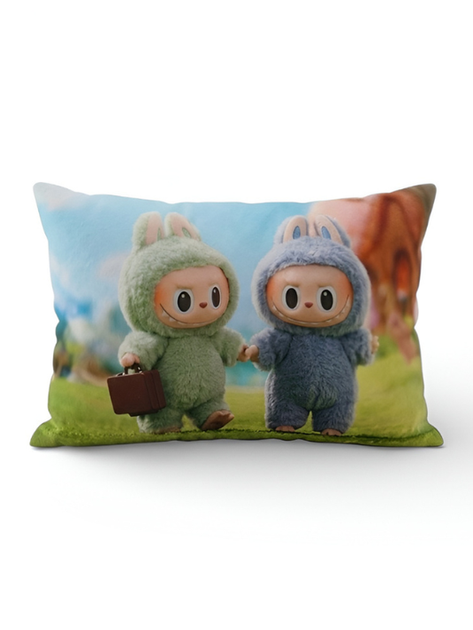 Labubu Monster Pillow Case – Plush Rabbit Costume Cushion | Pop Mart Inspired Soft Toy, Cute Decorative Throw Pillow, Perfect Gift for Labubu Fans ST11441