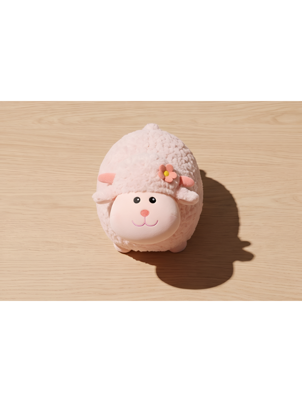 Sheep Plush Toy – 10-Inch Cute Pink Fluffy Lamb Soft Stuffed Animal with Flower Accent, Kawaii Lamb Pillow Plushie Gift for Kids and Toddlers ST11470