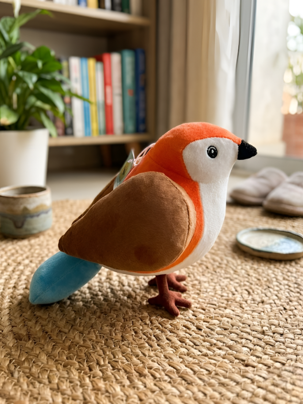 Robin Plush Toy – 10-Inch Premium Soft Stuffed Animal Bird for Toddlers, Realistic Forest Friend Nursery Decor and Educational Play ST16478