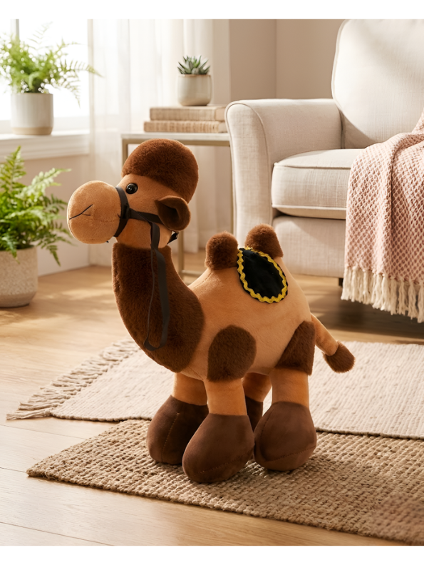 Camel Plush Toy – 8-Inch Premium Realistic Stuffed Animal with Decorative Saddle – Soft Desert Dromedary Toy for Kids  ST14746