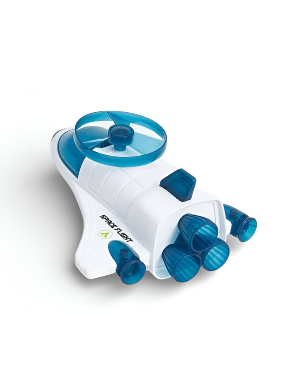 Space Rocket Toy for Kids – White & Green Astronaut Shuttle with Rotating Propeller | Educational Spacecraft Playset LMI15390