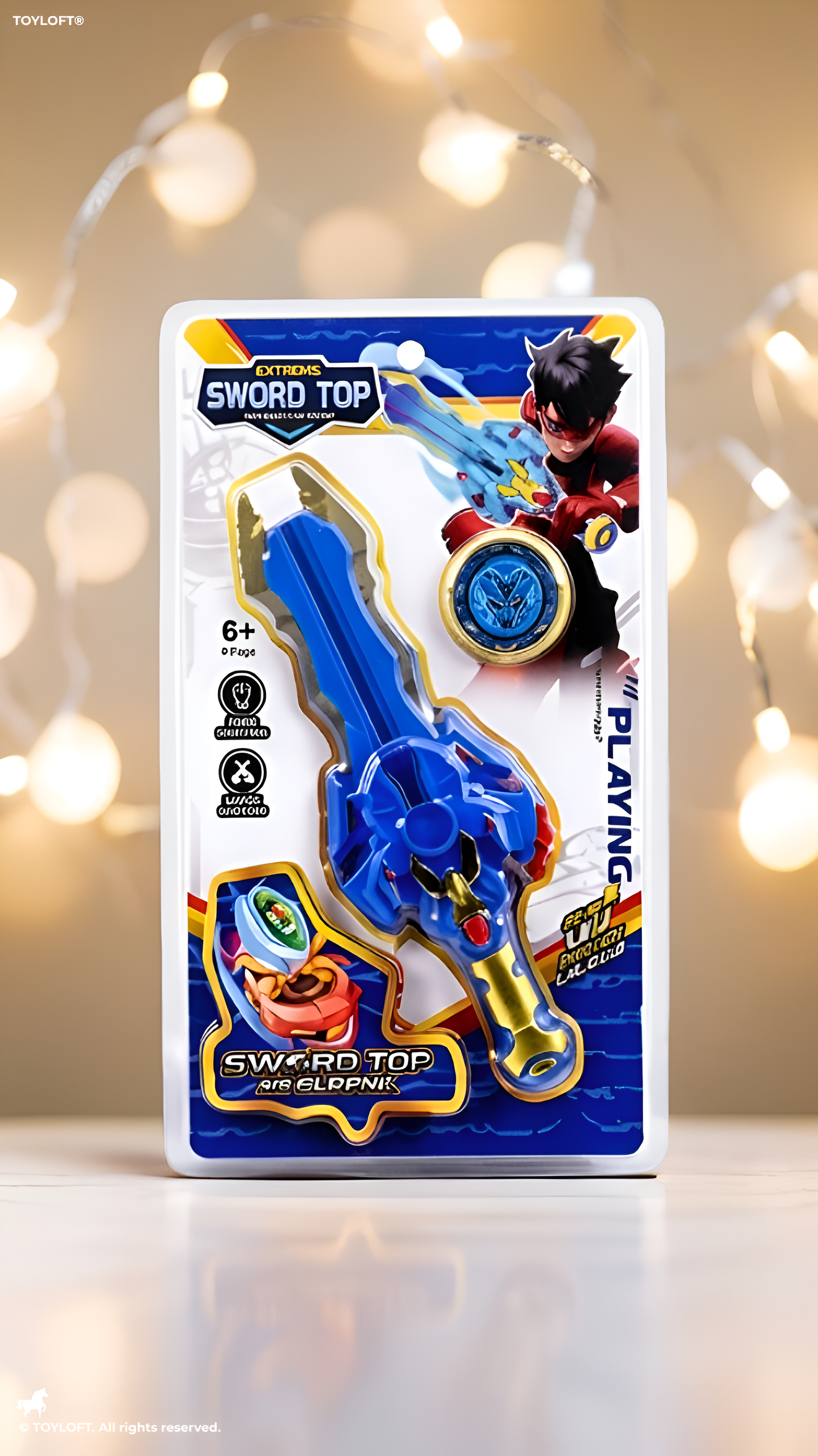 Extreme Sword Top Spinning Toy with Launcher Blue NX16581.