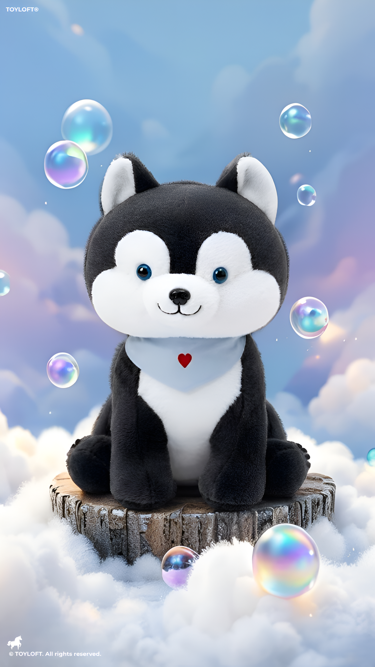 Husky Stuffed Animal – 10-Inch Soft Plush Puppy Toy with Blue Bandana for Toddlers and Kids ST16500