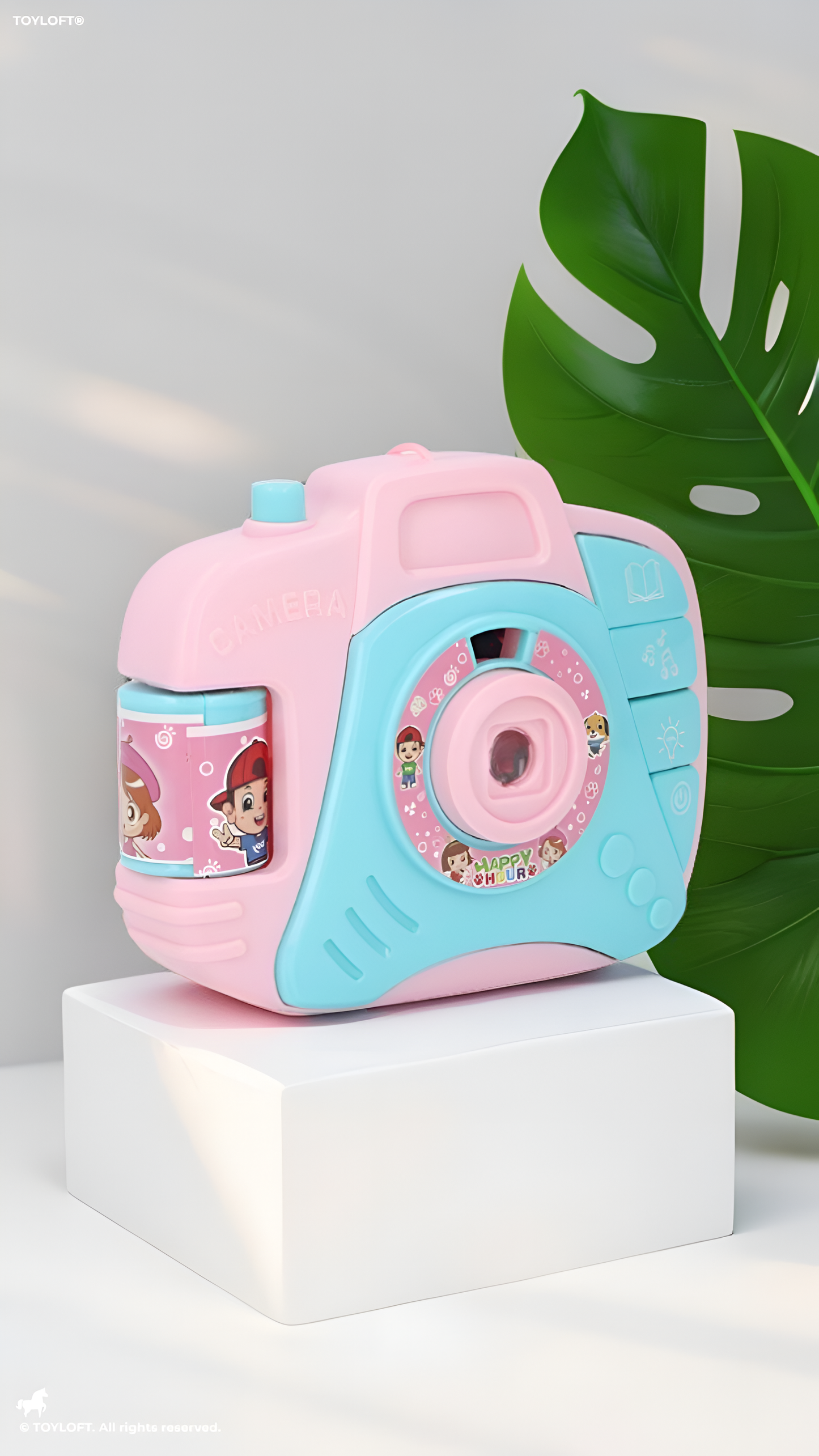 Kids Musical Toy Pink Camera with Light Projection and Sound Effects – Interactive Educational Learning Toy for Toddlers TV4720