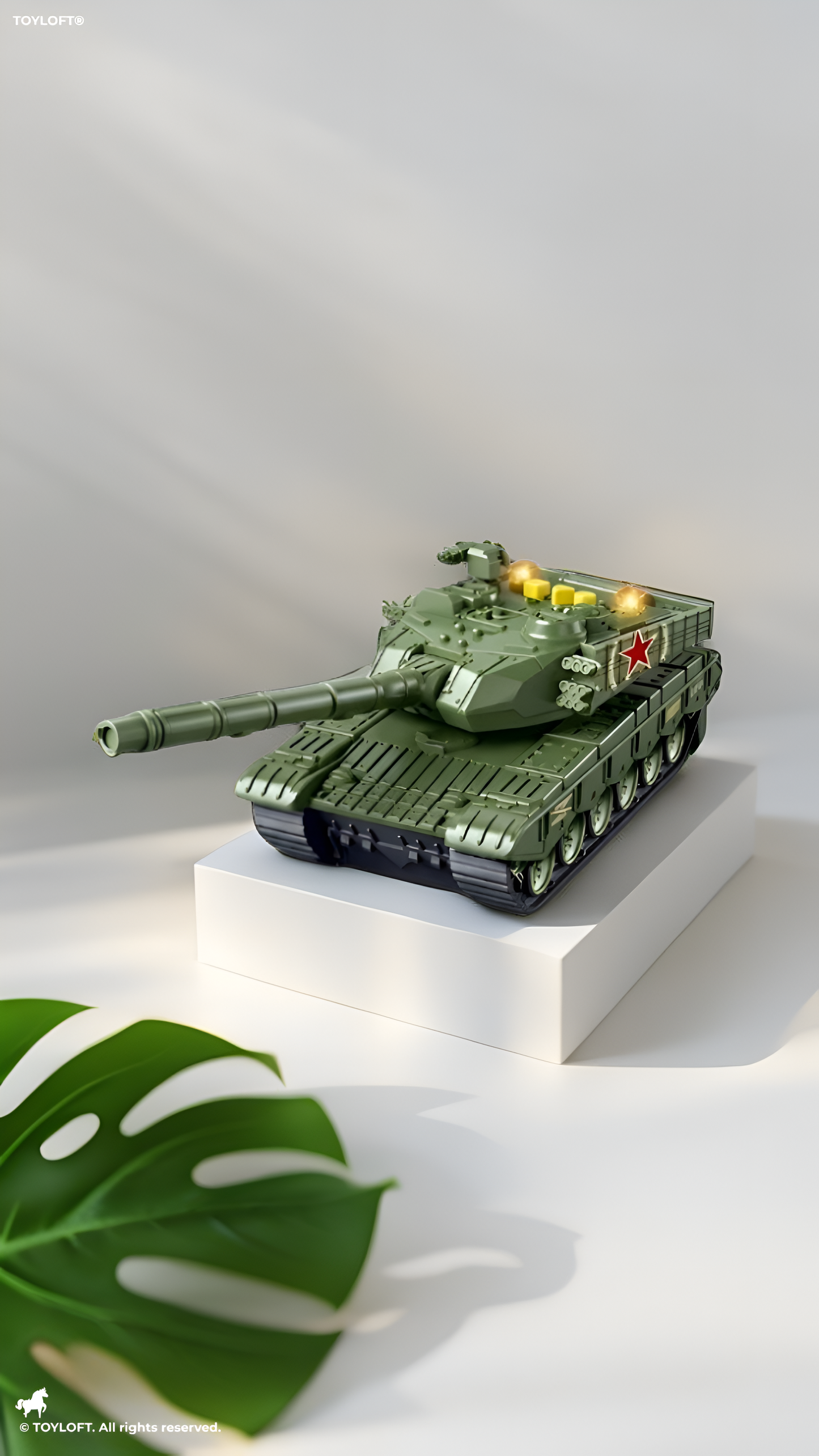 Military Tank Toy with 360-Degree Rotating Turret, Flashing Lights and Music – Interactive Diecast Army Tank Vehicle with Nursery Rhymes & Stories for Kids, Toddlers LMI16740