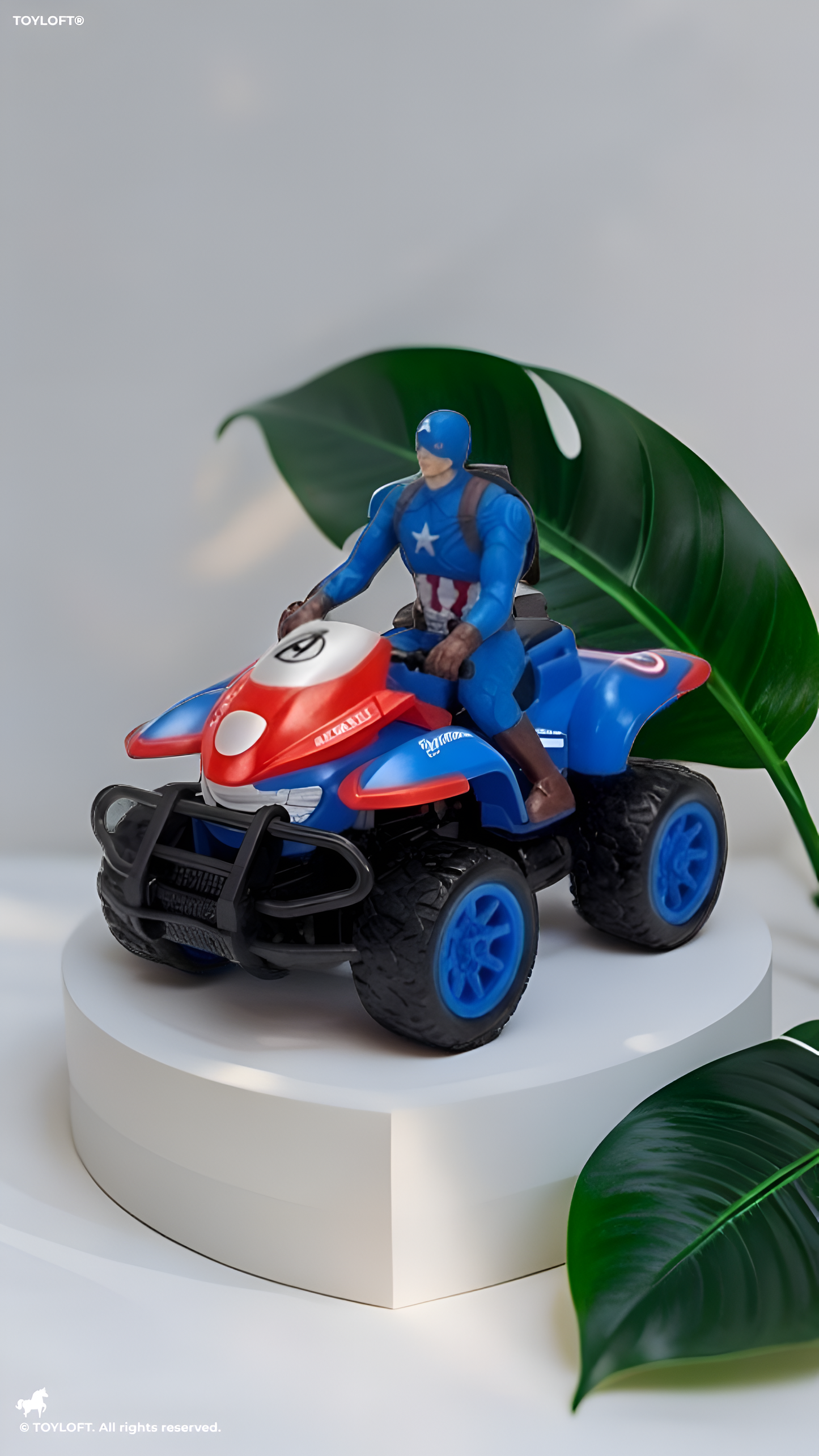 Captain America RC Quad Bike – 1:10 Scale Remote Control Marvel Avengers Racing Car Toy with Controller for Kids TV4669