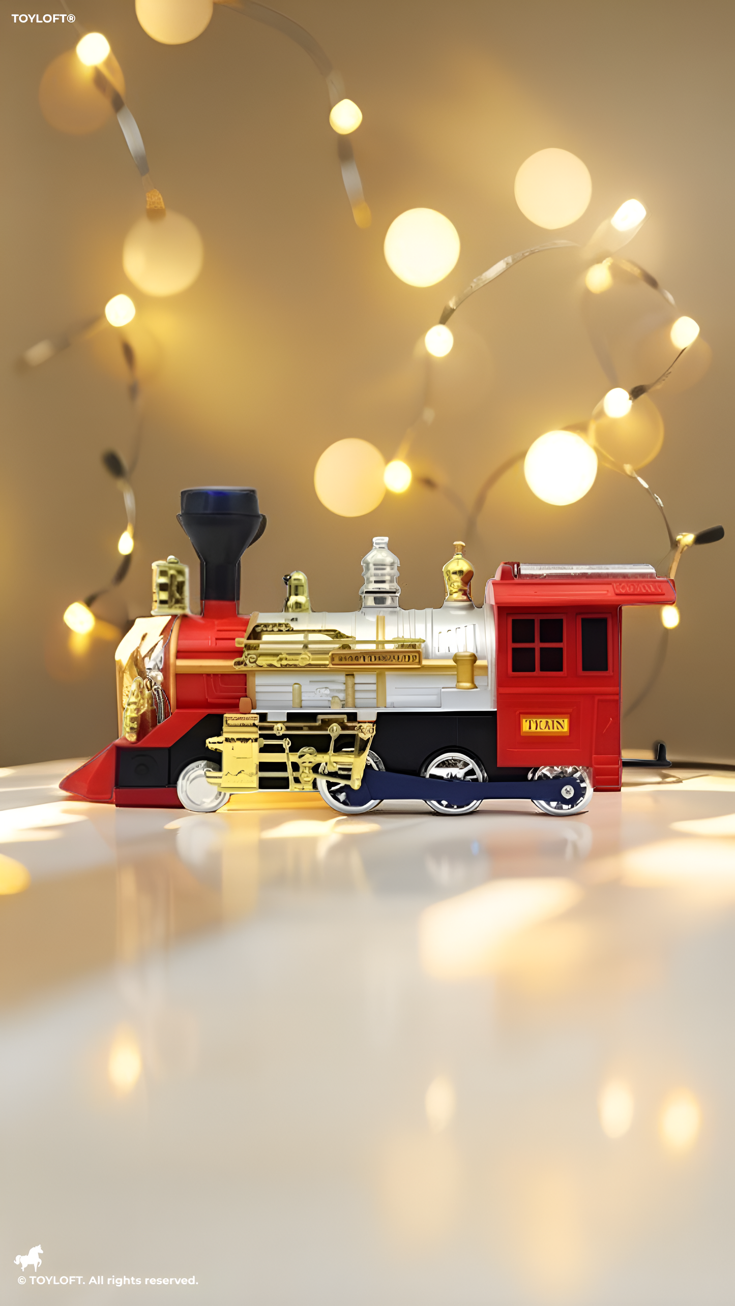 Electric Steam Locomotive Train Toy with Real Smoke & Lights LMI15104.