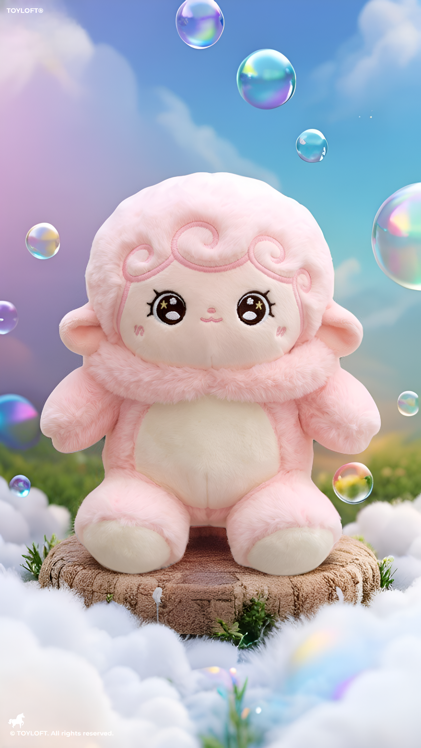 Cute Plush Doll in Pink Costume 10-Inch - Soft Stuffed Lamb Toy for Kids, Toddlers, and Nursery Decor - Kawaii Cuddly Companion for Boys and Girls ST16403