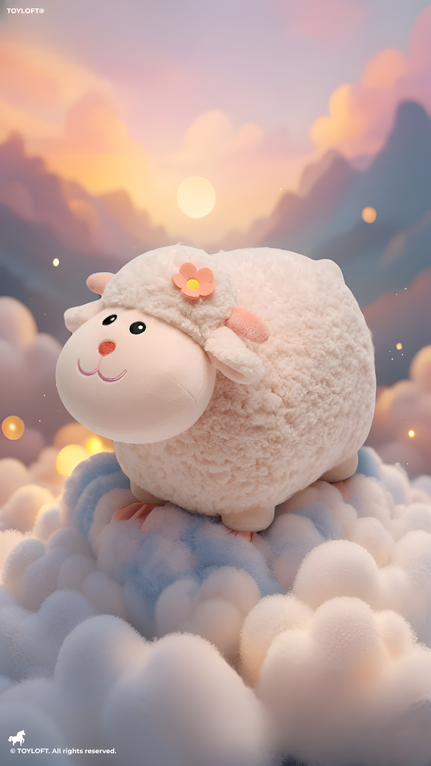 Sheep Plush Toy – 10-Inch Cute Pink Fluffy Lamb Soft Stuffed Animal with Flower Accent, Kawaii Lamb Pillow Plushie Gift for Kids and Toddlers ST11470
