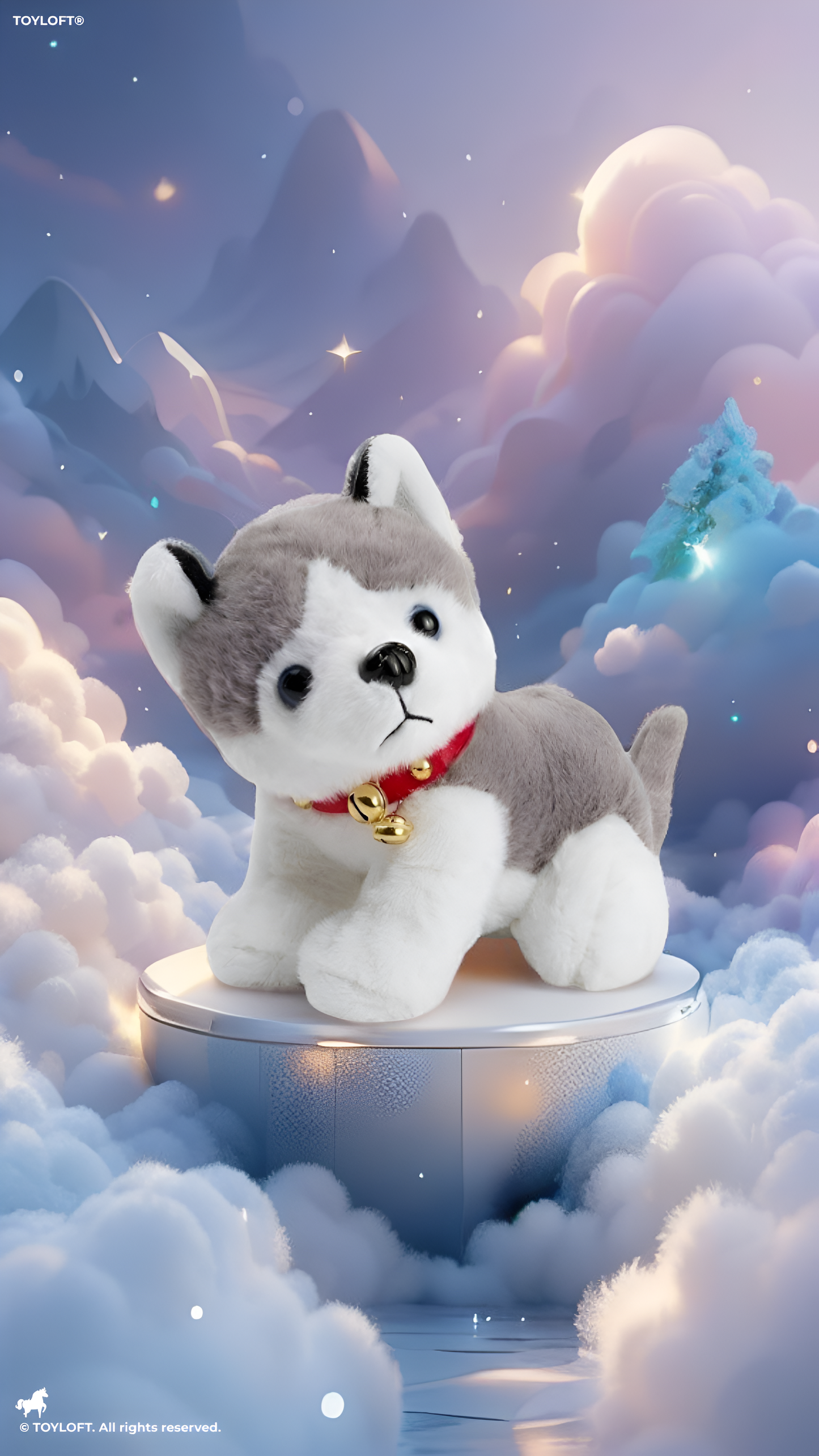 40cm Soft Husky Plush Stuffed Animal – Adorable Husky Puppy Dog Toy with Red Collar & Bell, Ultra-Cuddly Gift for Kids and Dog Lovers ST14631