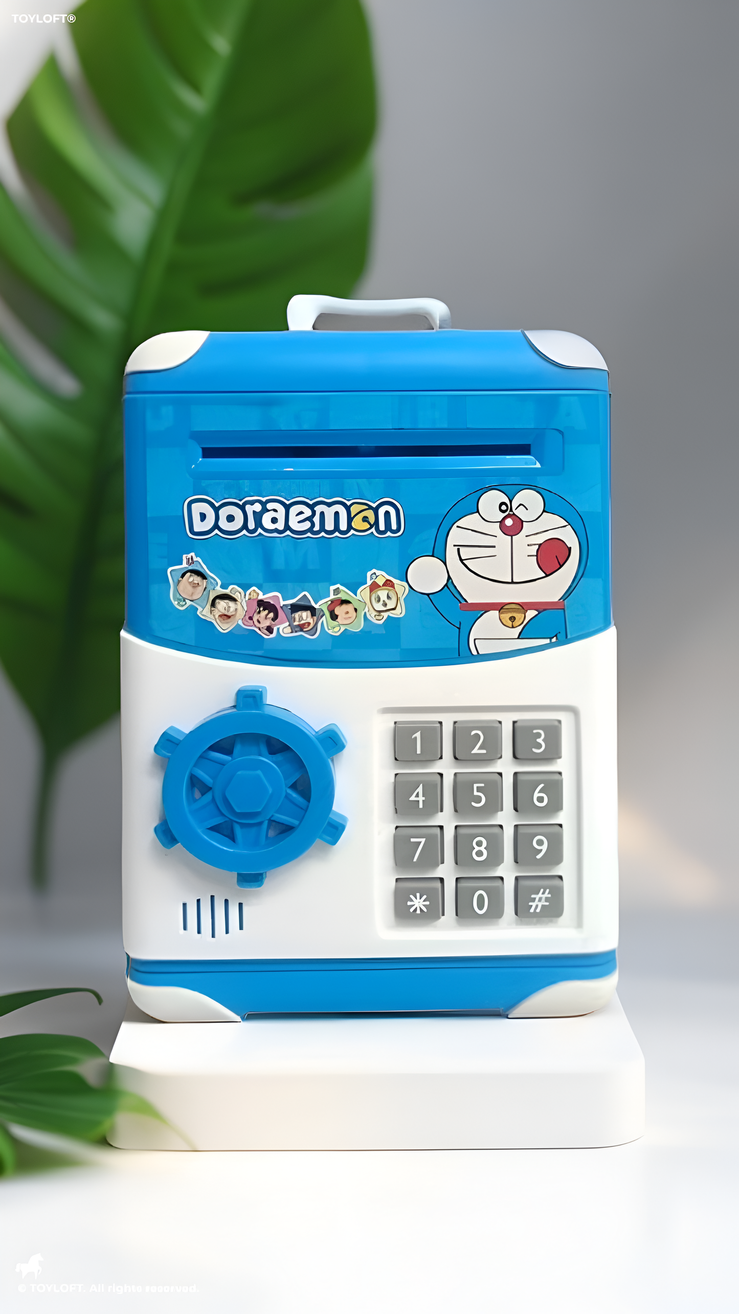 Doraemon Digital Piggy Bank with Password Lock, Auto Cash Scroll & Sound Effects | ATM Money Saving Box | Model LMI10365