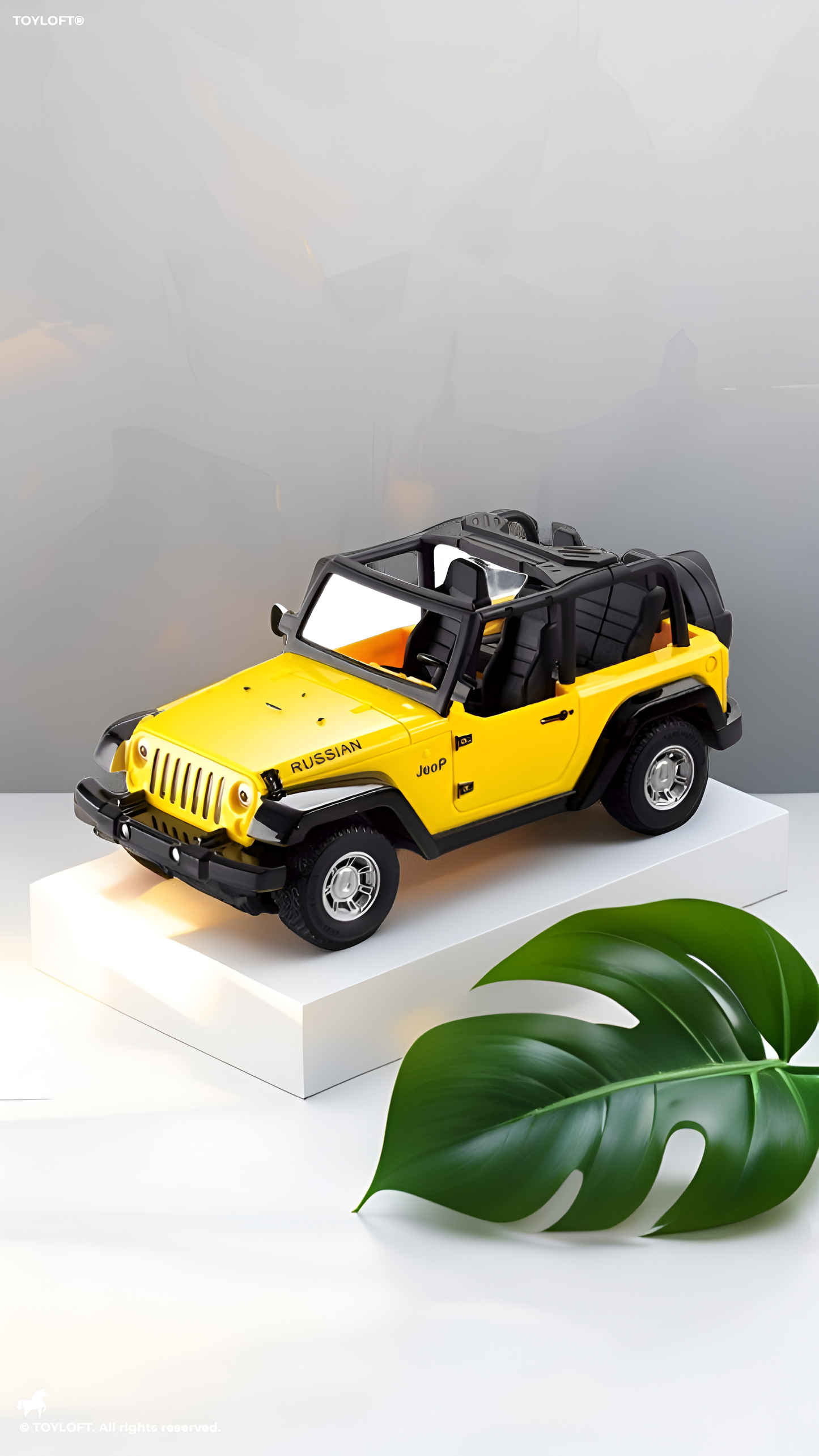 Remote Control Jeep Toy Car for Kids - 1:22 Scale Yellow Off-Road RC Crawler Model with 3.7V Rechargeable Battery and Steering Remote, Open-Top Wrangler Style Toy For Kids LMI8550