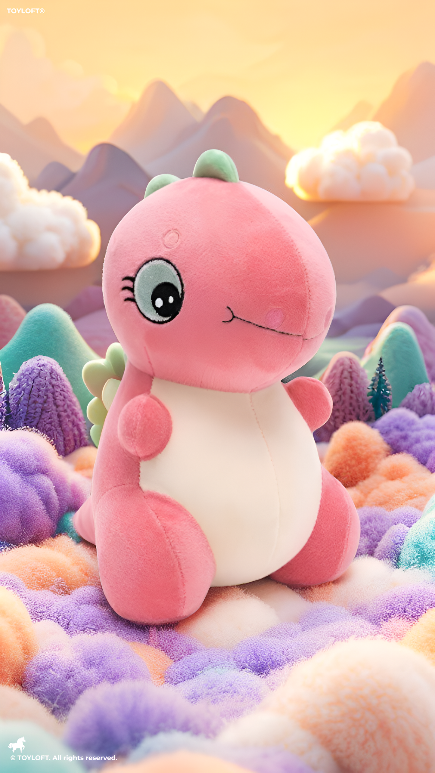 Dinosaur Plush Toy – 7-Inch Soft Stuffed Animal Dino with Cute Embroidery – Small Kawaii Dinosaur Doll for Toddlers, Kids ST14707