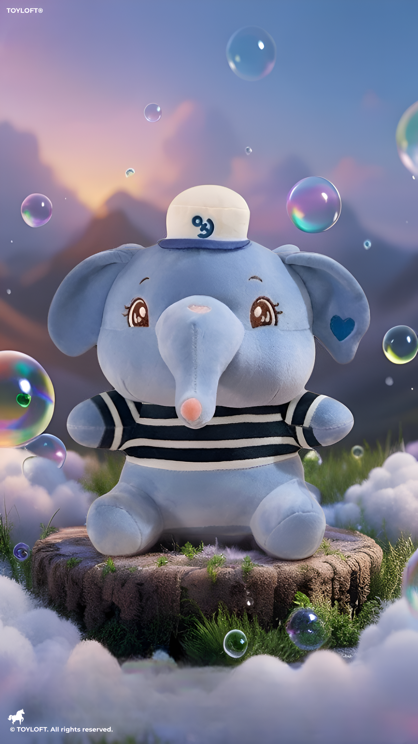 Nautical Elephant Plush Toy - 10-Inch Soft Blue Sailor Stuffed Animal with Striped Shirt and Captain's Hat ST14139