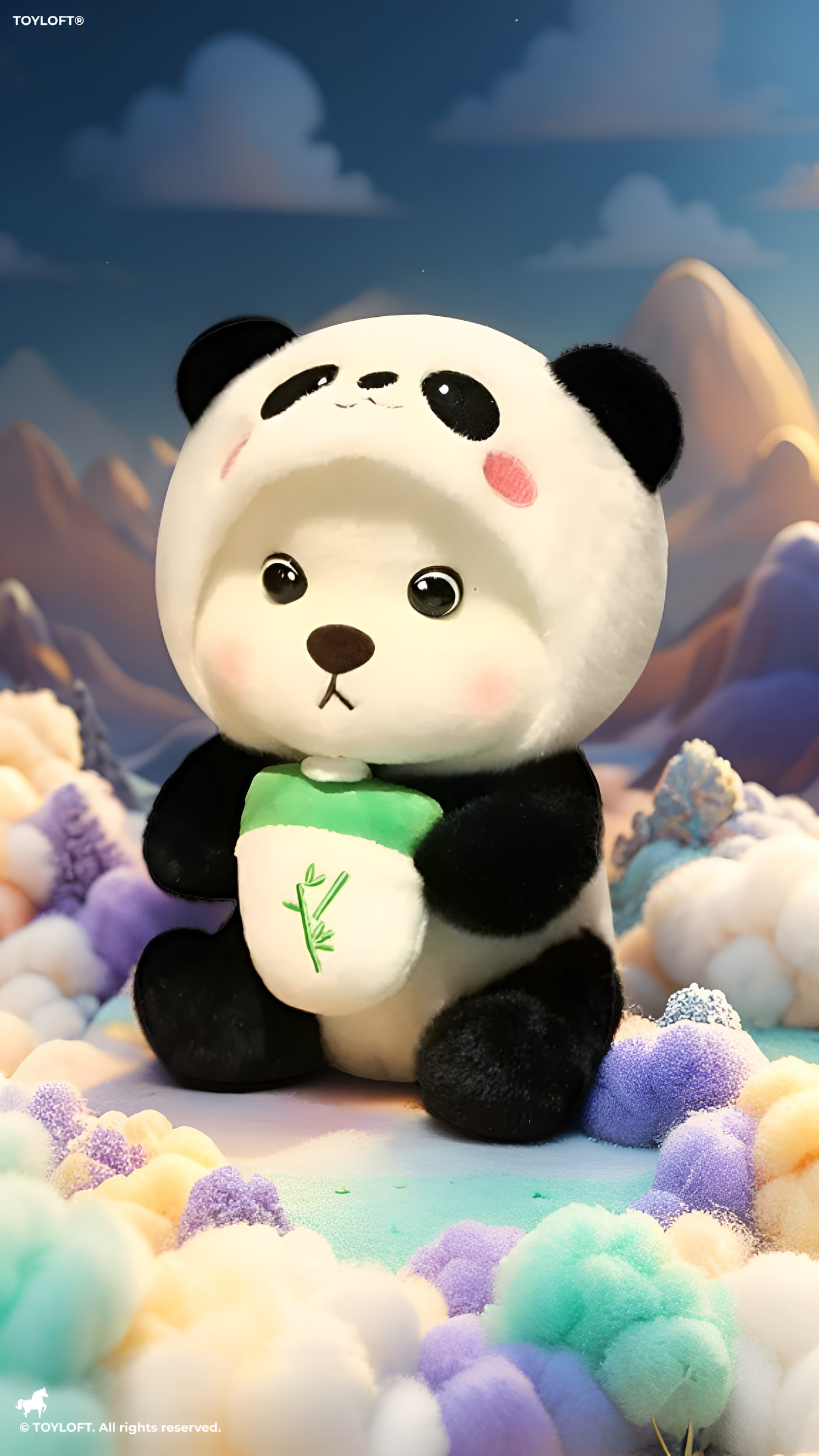 10 Inch Cute Panda Plush Toy with Panda Hoodie & Bamboo Milk Bottle ST15750.