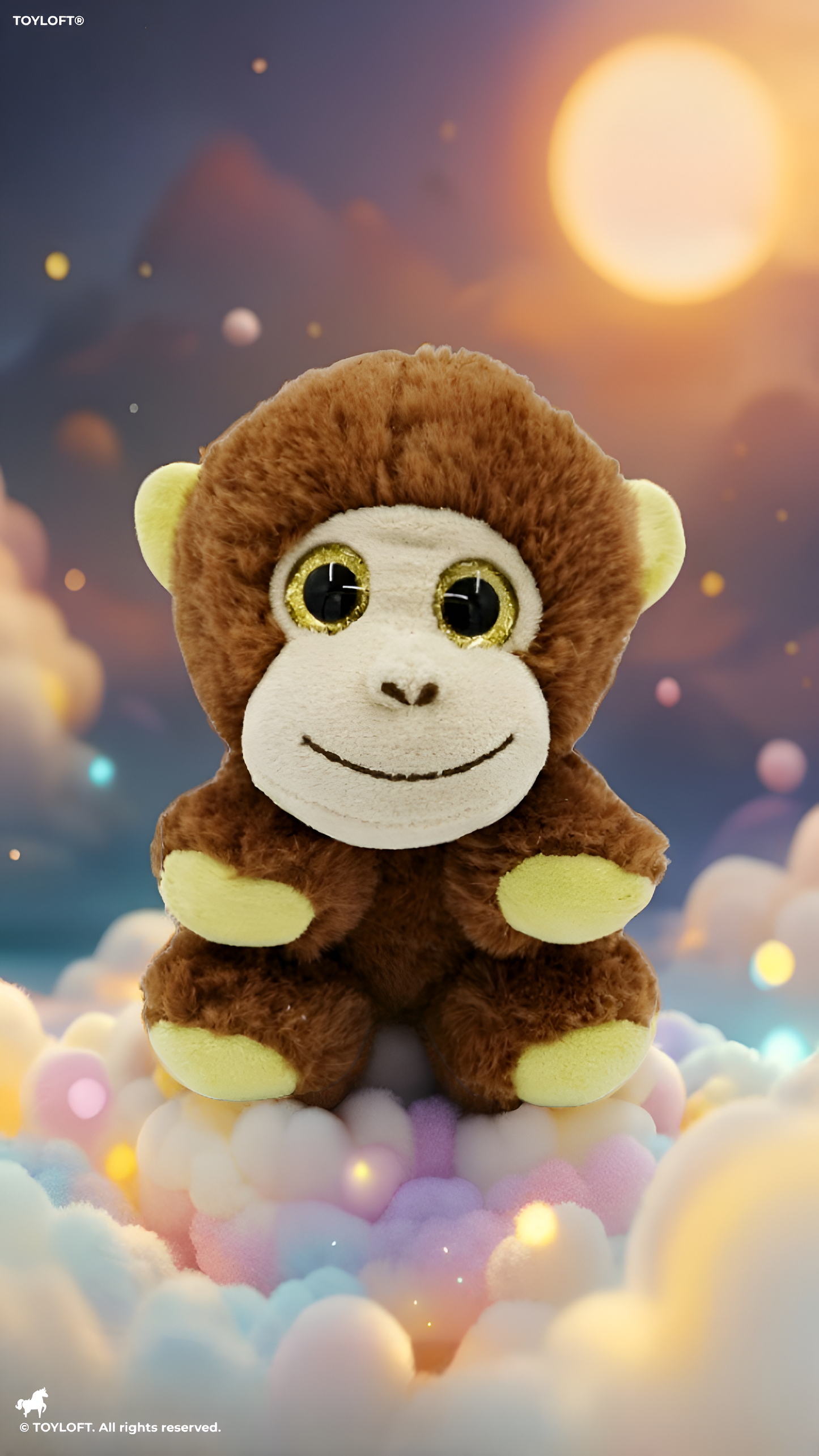 Monkey Toy – 6-Inch Adorable Plush Soft Brown Stuffed Animal with Glitter Eyes – Cute Jungle Themed Gift for Kids, Toddlers ST14952