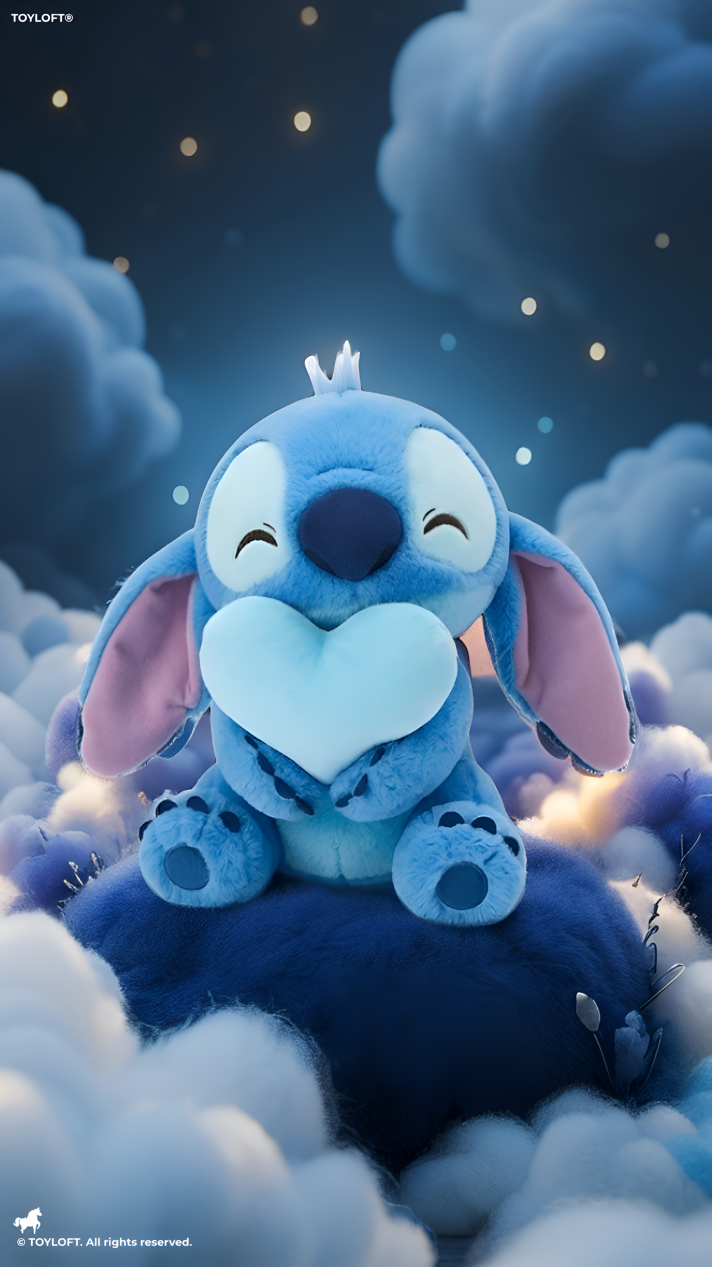 Disney Lilo Angel Plush - 10-Inch Stuffed Animal Holding Heart Blue ST16616.