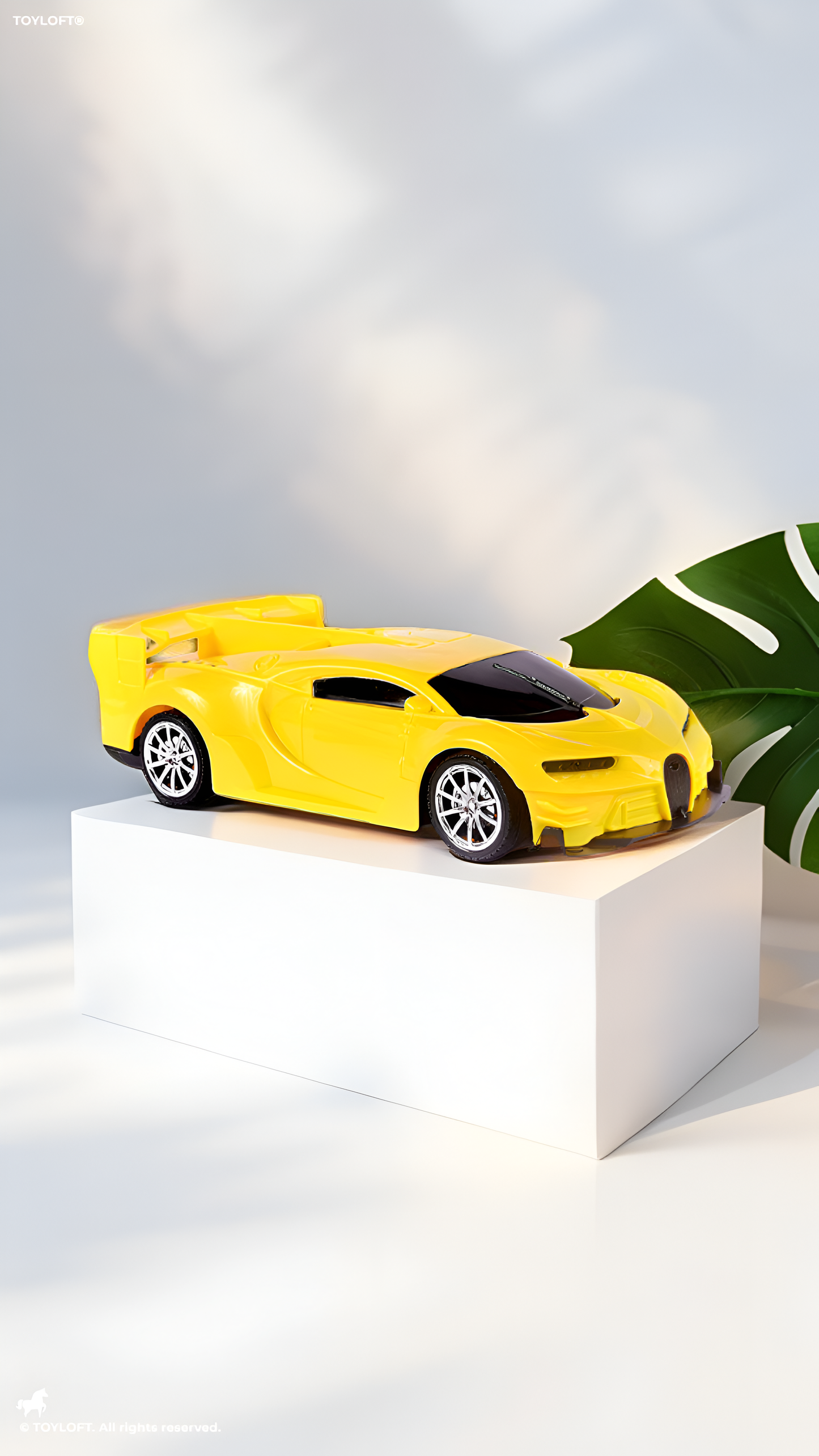 Remote Control Car for Boys and Girls 1:24 Scale- Yellow RC Toy Car Sports Racing Model with 27MHz Remote Controller, Battery Powered High-Speed Vehicle Toy Gift for Kids Aged 3+ LMI7657