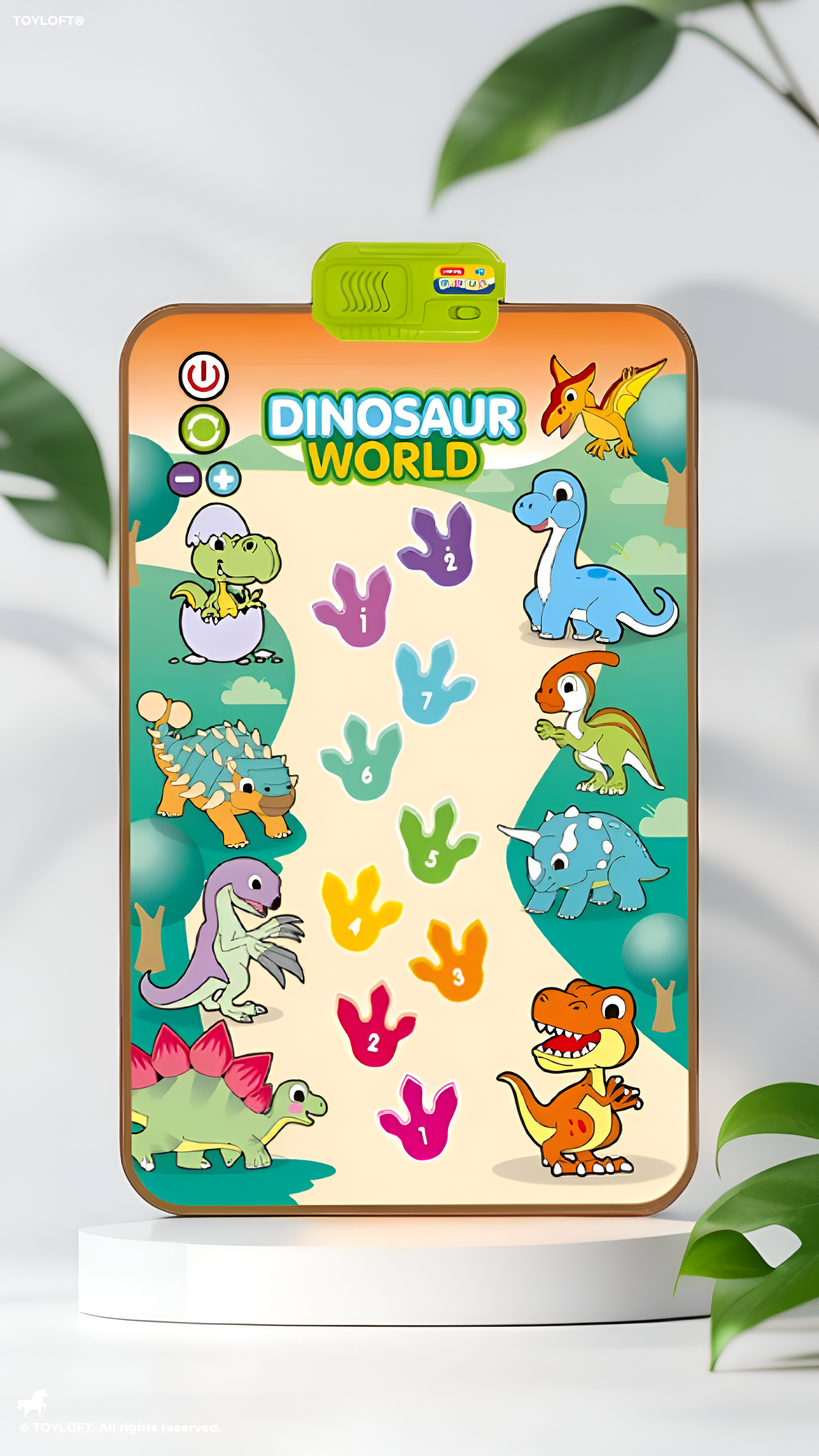 Dinosaur World Musical Play Mat – Piano Dance Mat with 9 Piano Keys, 8 Dinosaur Sound Effects, Touch & Step Educational Music Toy LMI15319.