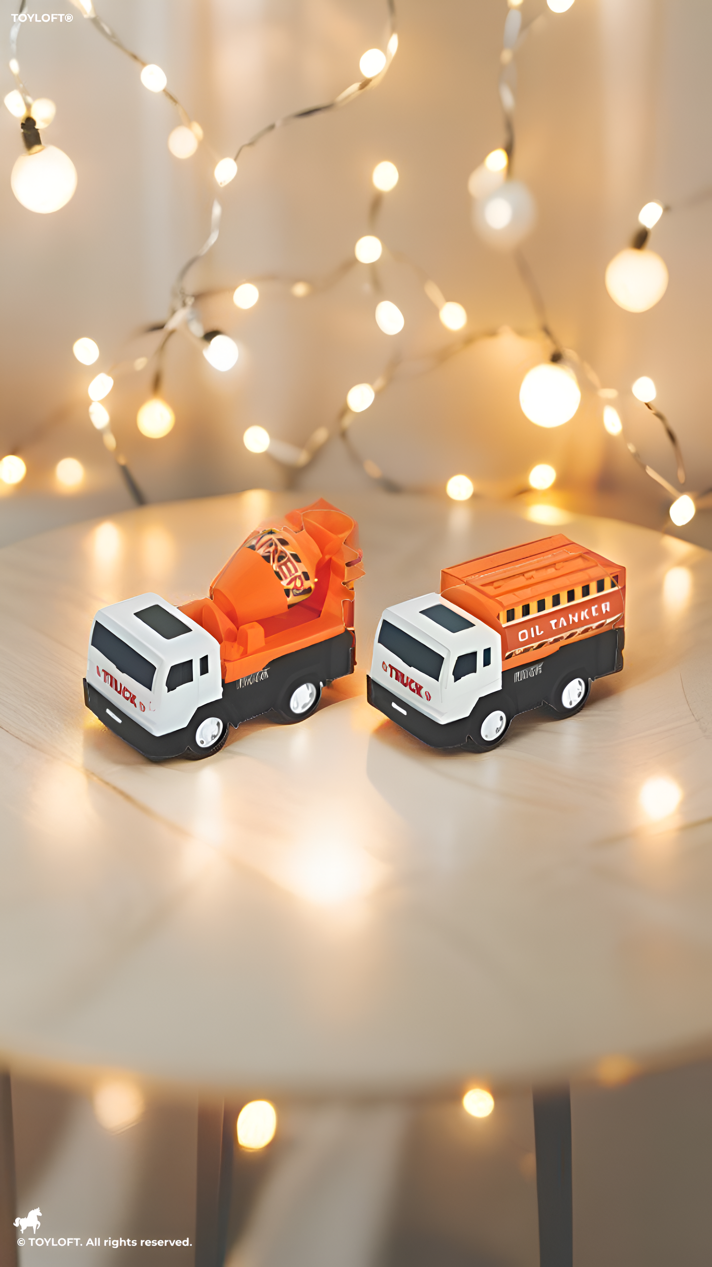 Pack of 2 Mini Friction Powered Construction Truck Toy Set LMI13760.