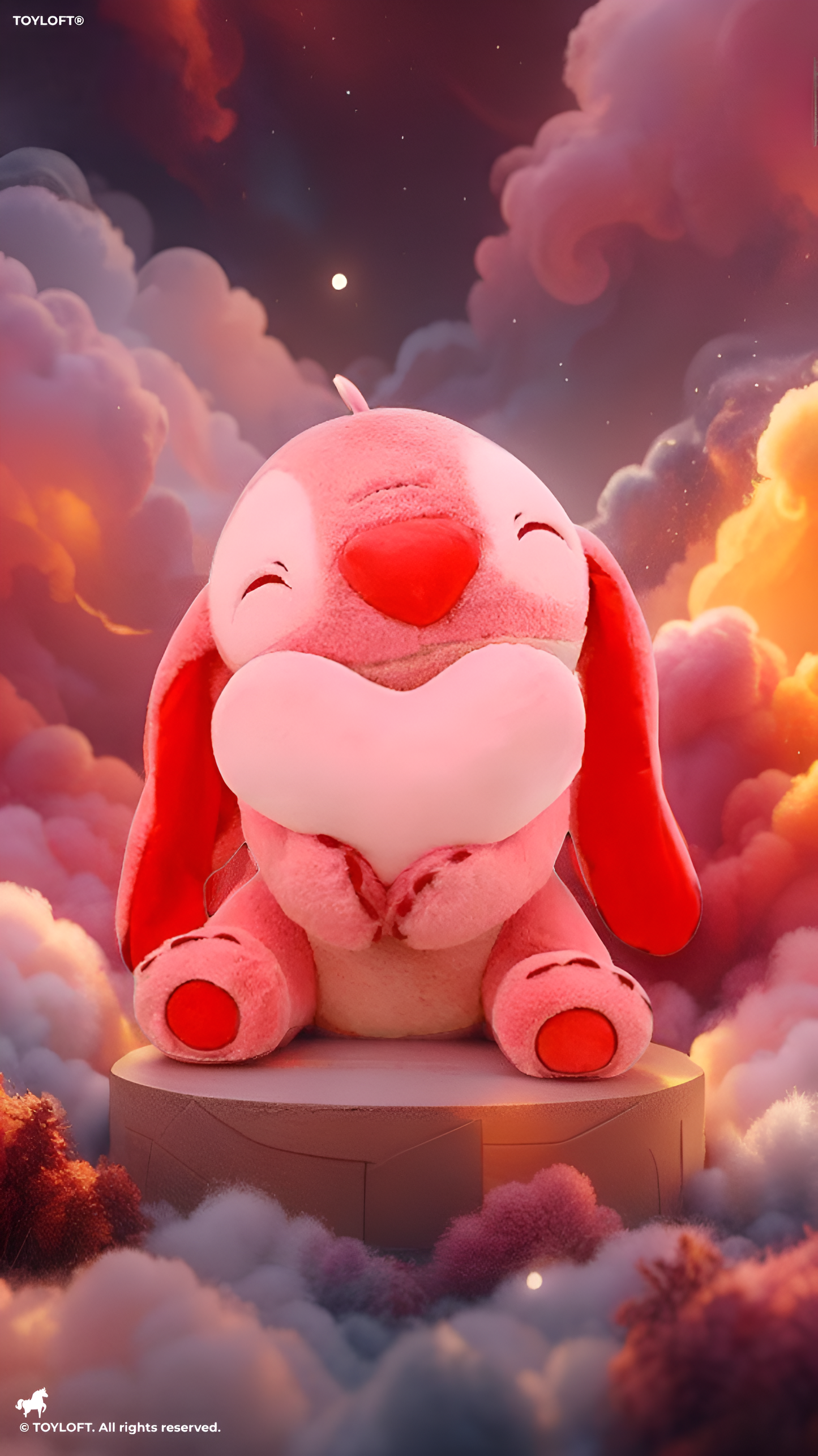 Disney Lilo Angel Plush - 10-Inch Stuffed Animal Holding Heart Pink ST16616.