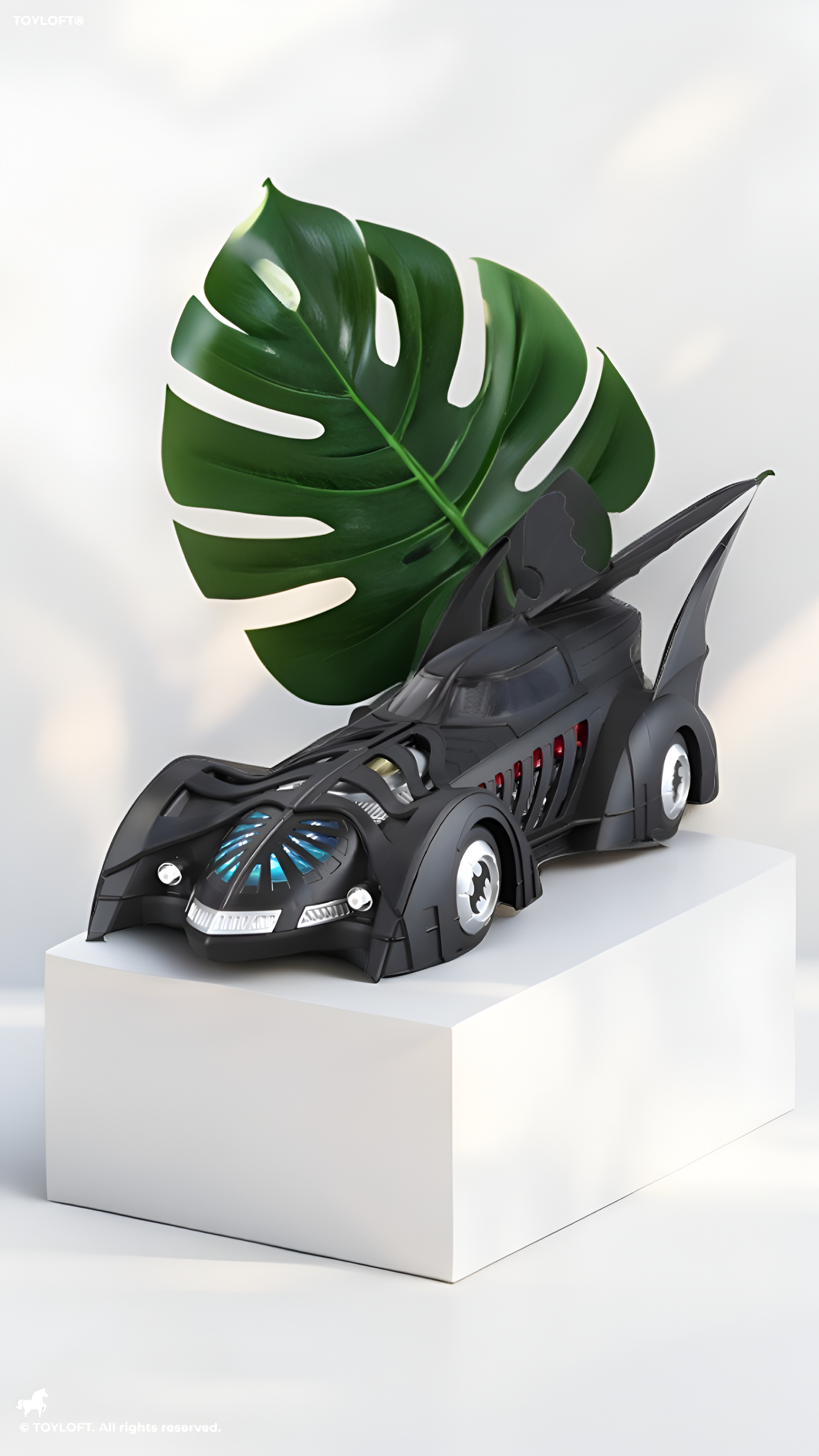 Authentic Batman Forever 1995 Batmobile 1:18 Scale Diecast Collectible Car with Glow Features – Black Action Vehicle for Kids & Collectors - Free Car Inside - LMI16348