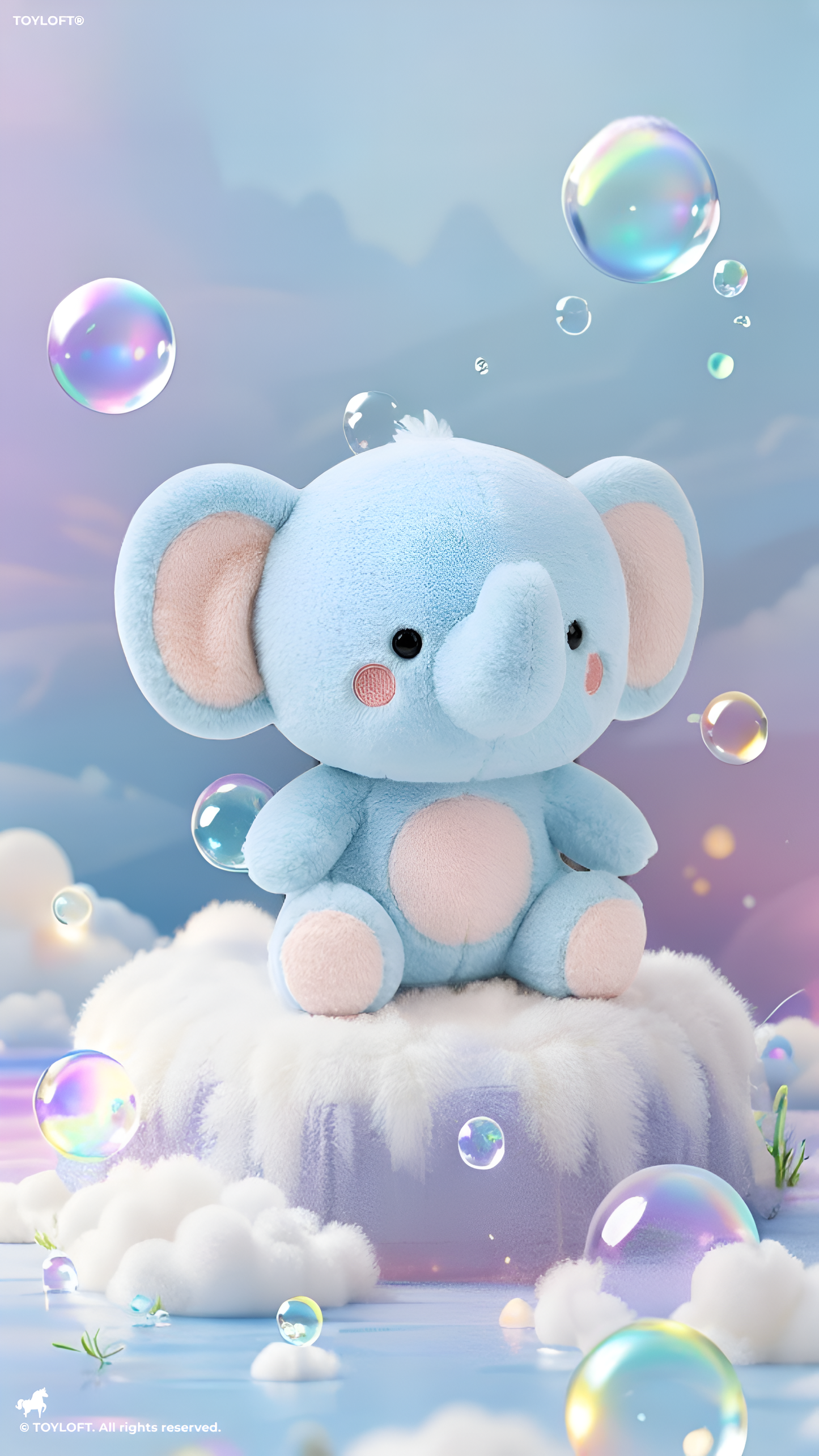 Blue Elephant Plush Stuffed Animal – 8-Inch Cute Soft Baby Elephant Toy for Infants Toddlers ST14123