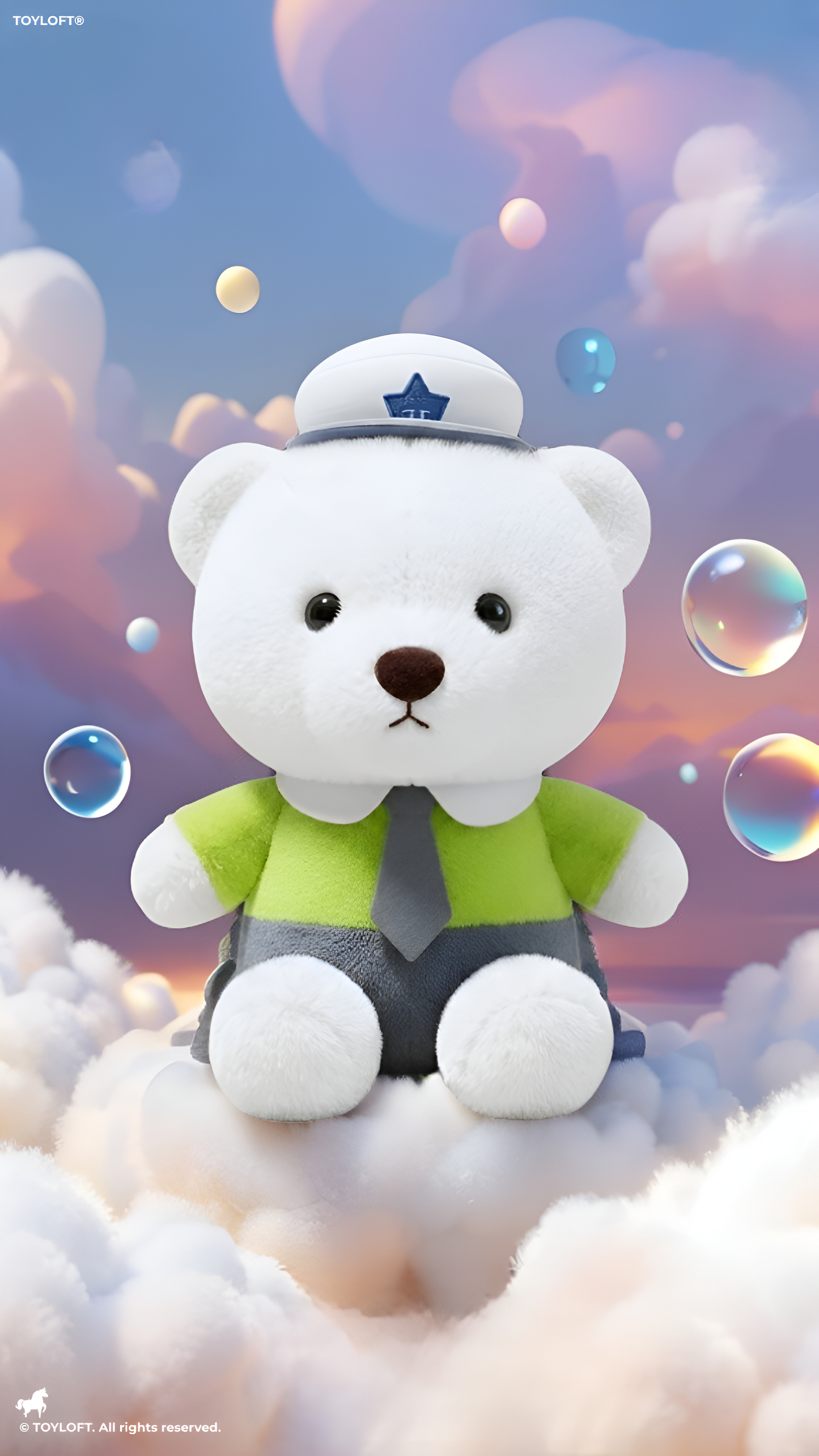 Uniformed White Bear Plush Toy - 8" Soft Officer Teddy Bear Stuffed Animal For Kids ST13210