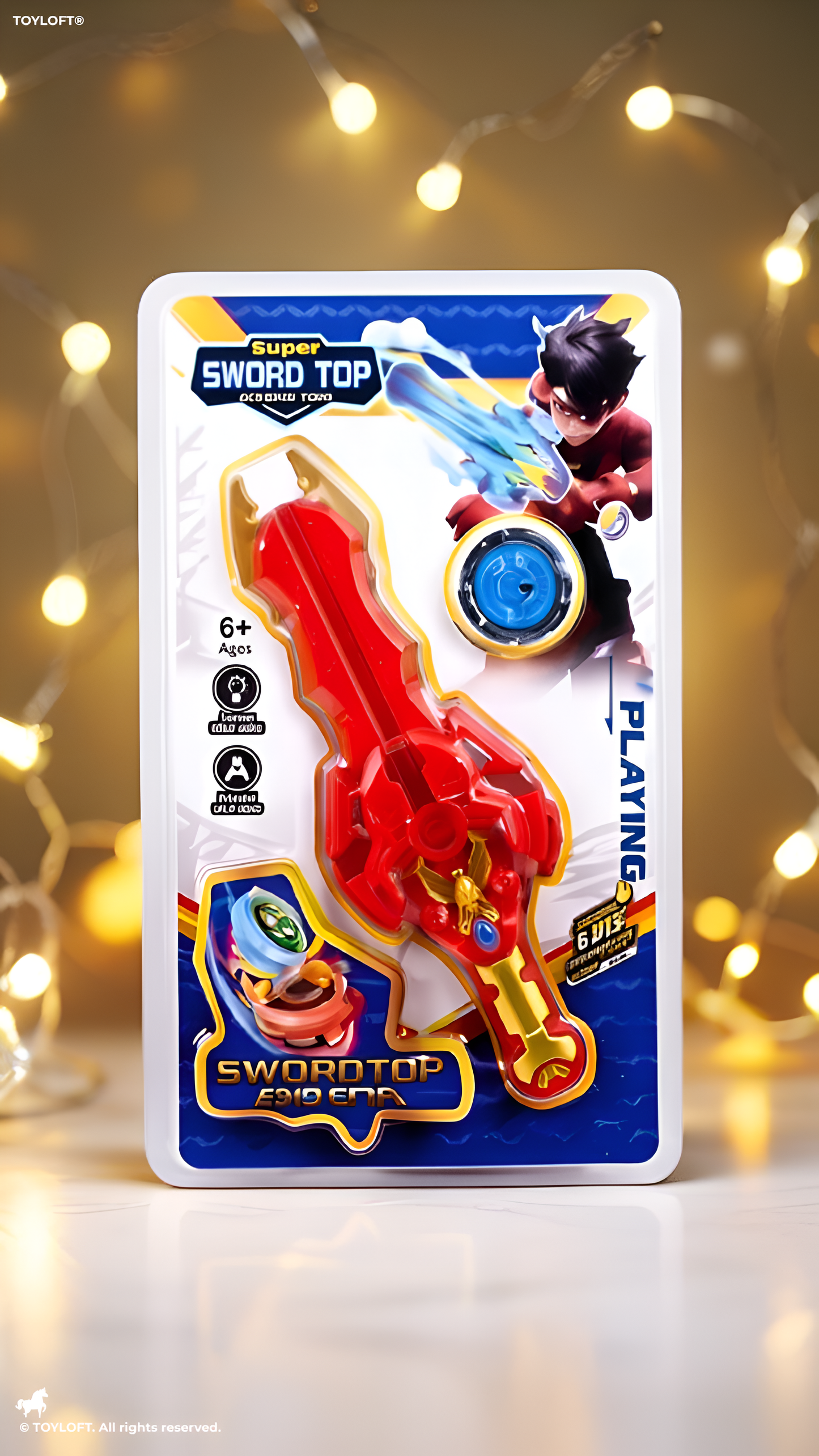 Extreme Sword Top Spinning Toy with Launcher Red NX16581.