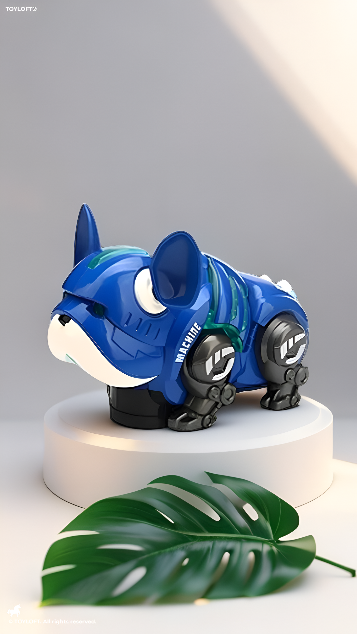 360° Rotating Robot Bulldog Toy with LED Lights & Music | Interactive Electronic Pet Blue LMI10999.