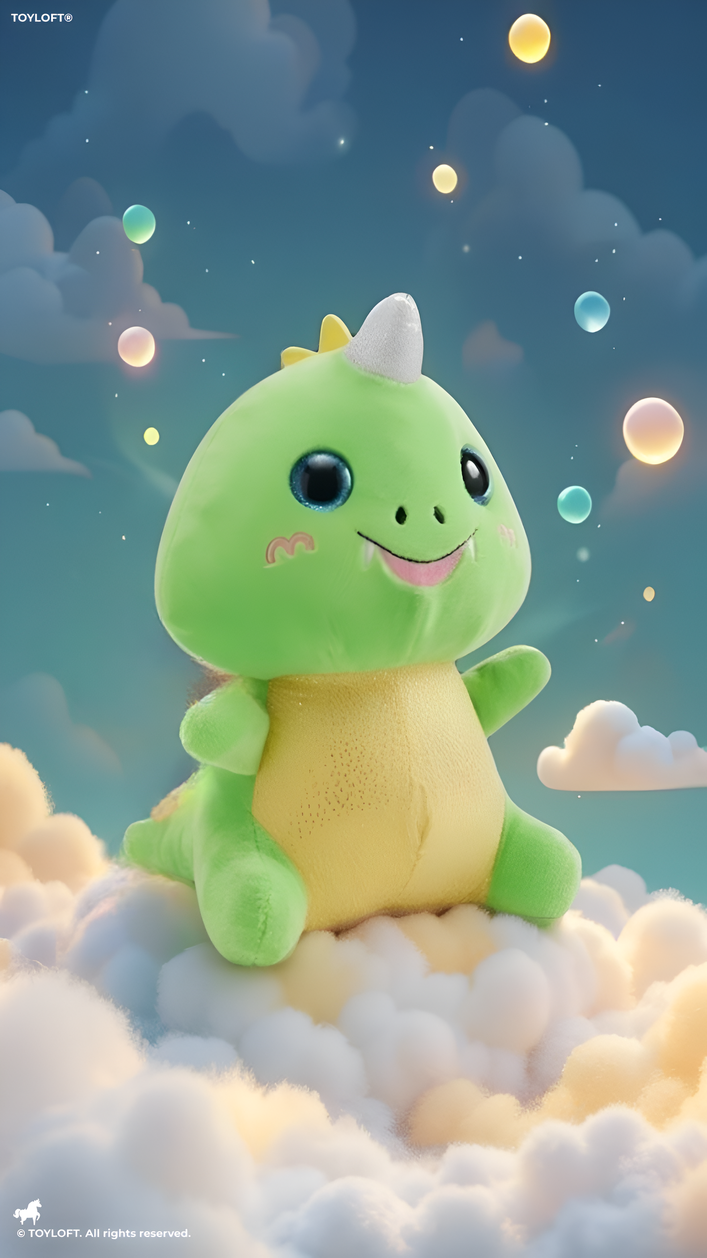 Dragon Plush Toy 7 Inch – Soft Stuffed Animal with Sparkly Unicorn Horn & Glitter Eyes, Cute Dinosaur Cuddle Buddy for Kids ST11923