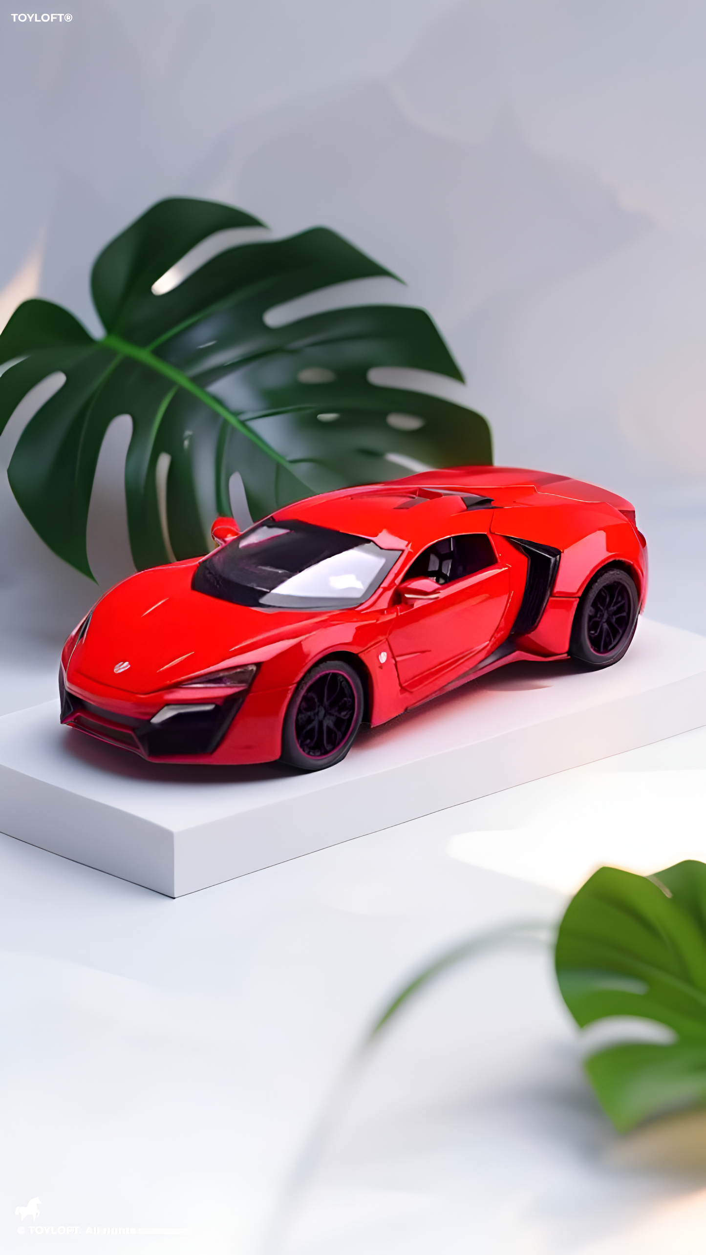 Lykan Hypersport Diecast Model Car 1:24 Scale - Matte Black Supercar Toy, Pull Back Action, Opening Doors, Kids & Collectors Gift LMI14219 - Free Car Inside.