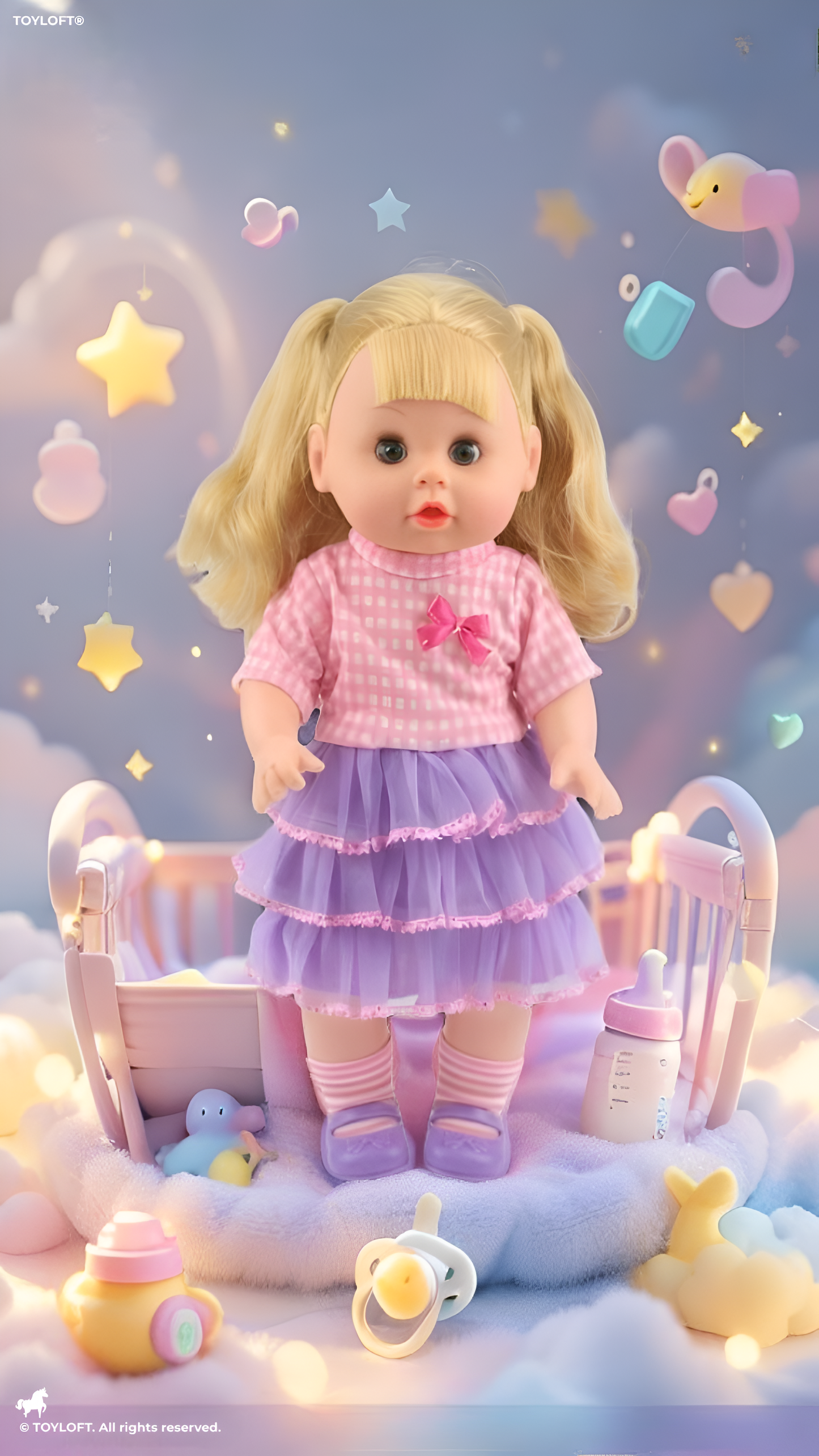 Sweet Baby Doll Playset – Realistic Blonde Baby Doll MD2922.