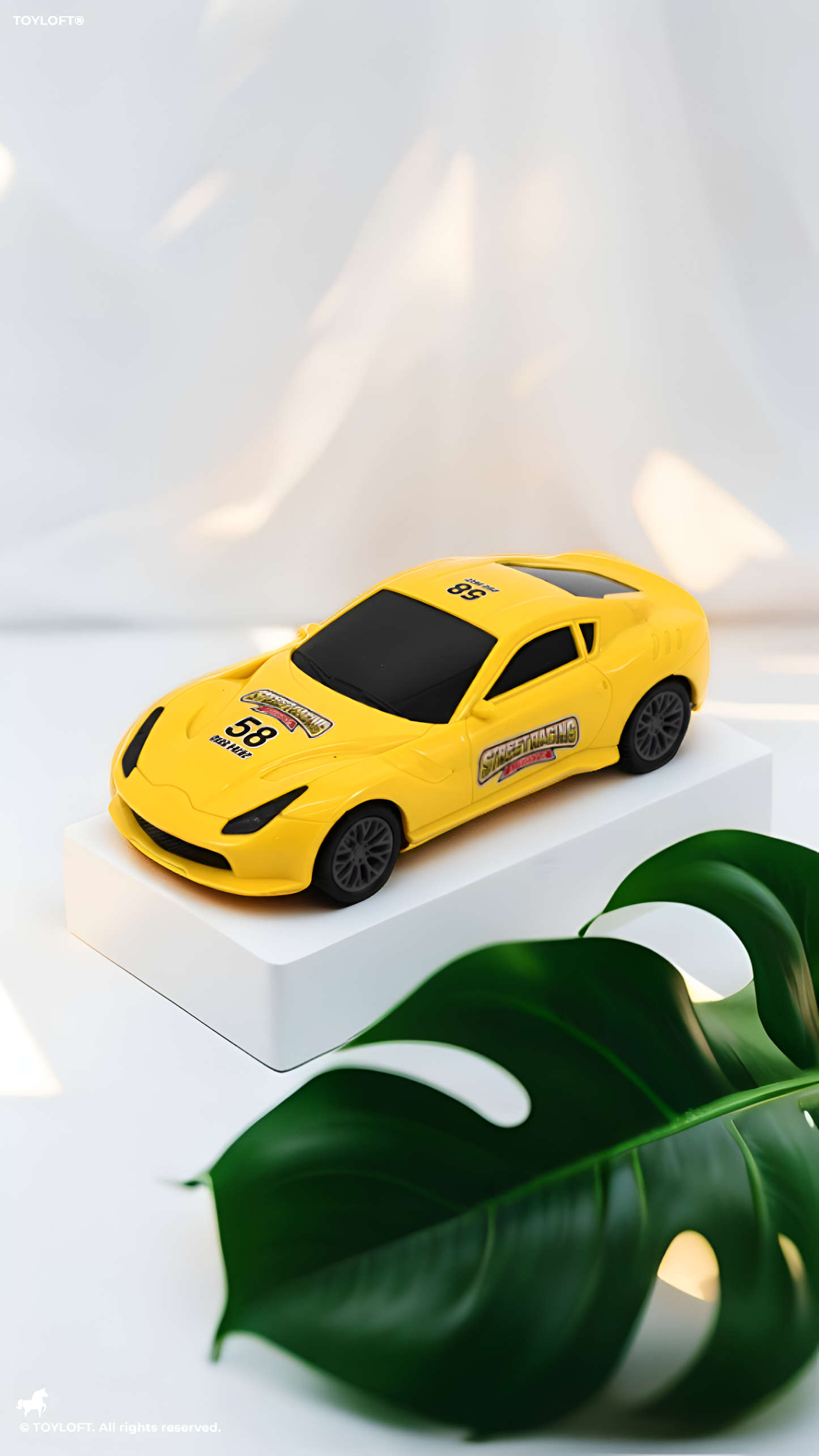 FERI 12 Remote Control Racing Car for Kids – 27MHz Yellow Sports Car Toy with Full Function Radio Control – Fast Street Racing RC Car Gift for Boys and Girls Ages 4+ LMI15805