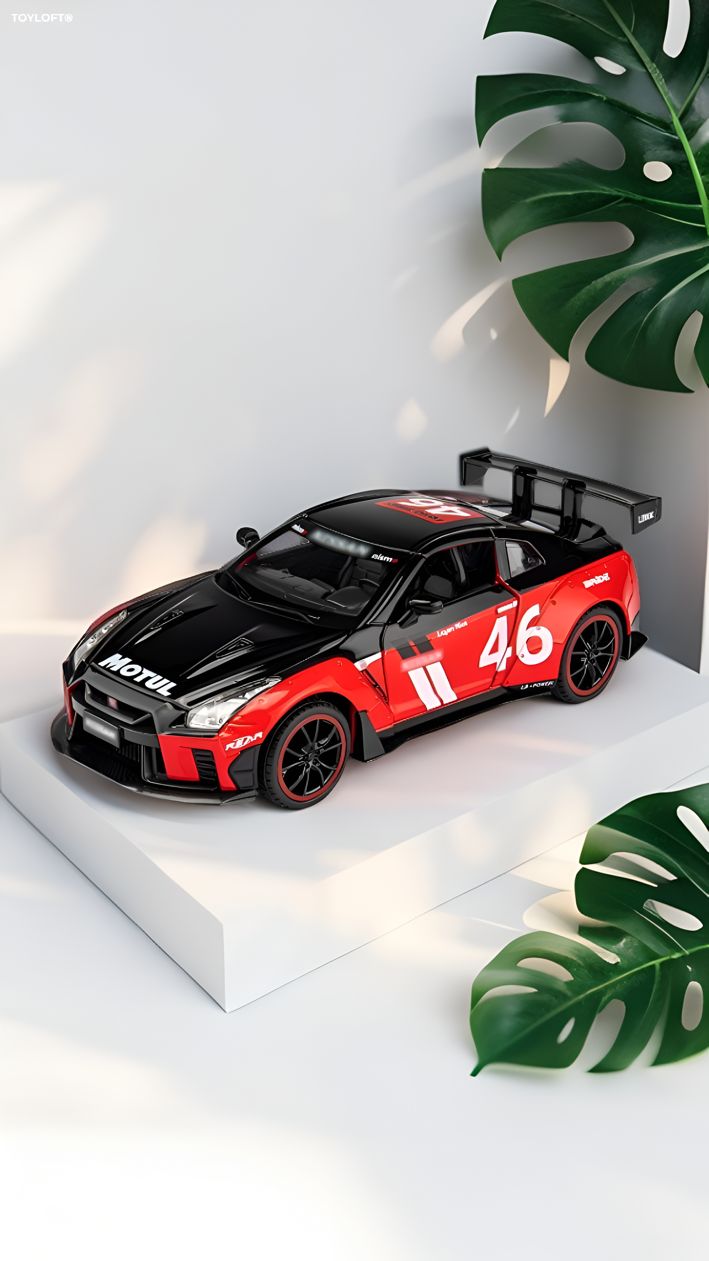 Nissan GT-R R35 Diecast Race Car 1:22 Scale GT3 Livery Metal Model Toy  Red Professional Collectible Display Vehicle TV6834