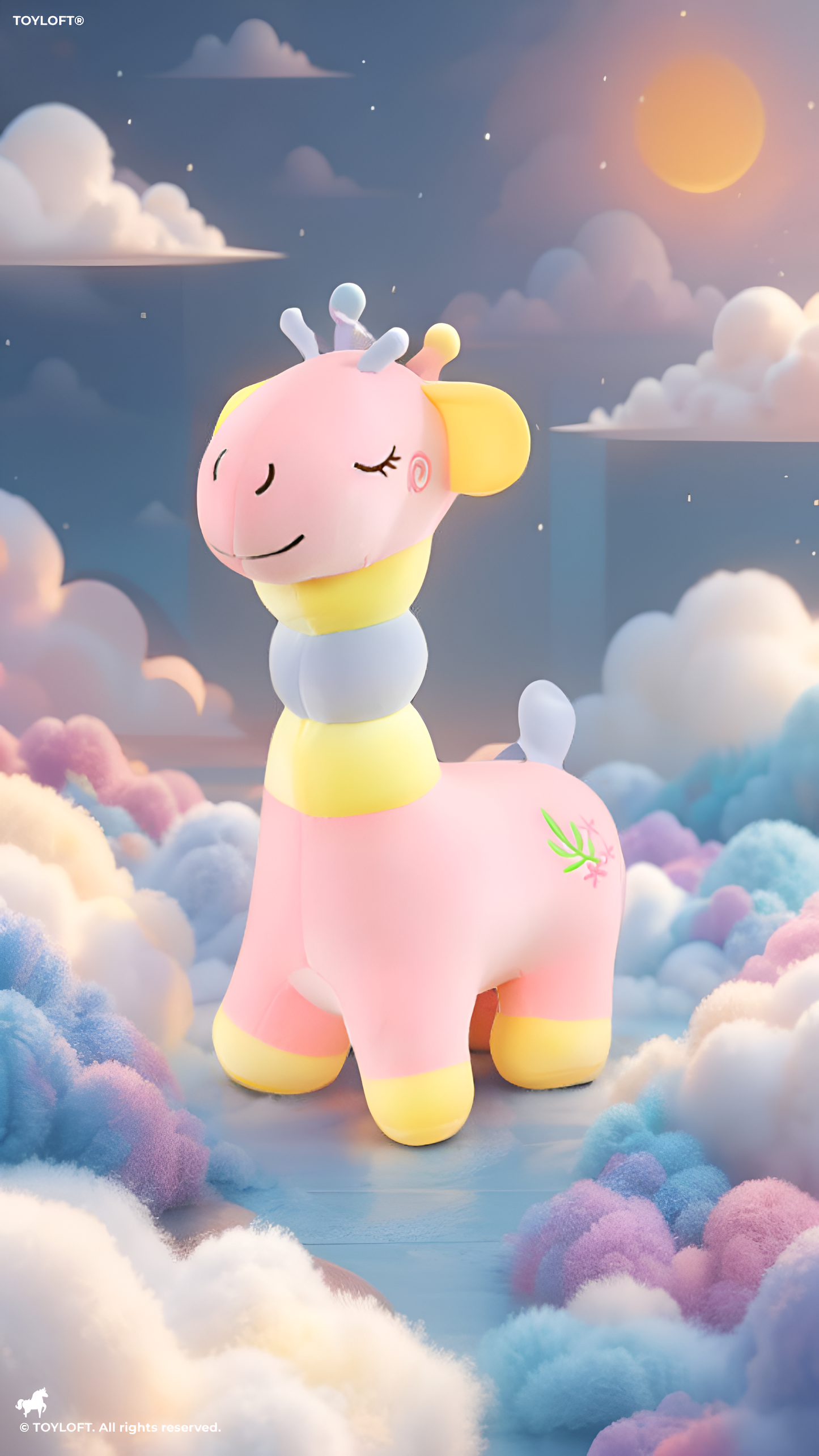 Pastel Giraffe Plush Toy – Soft Long Neck Stuffed Giraffe Doll ST9078.
