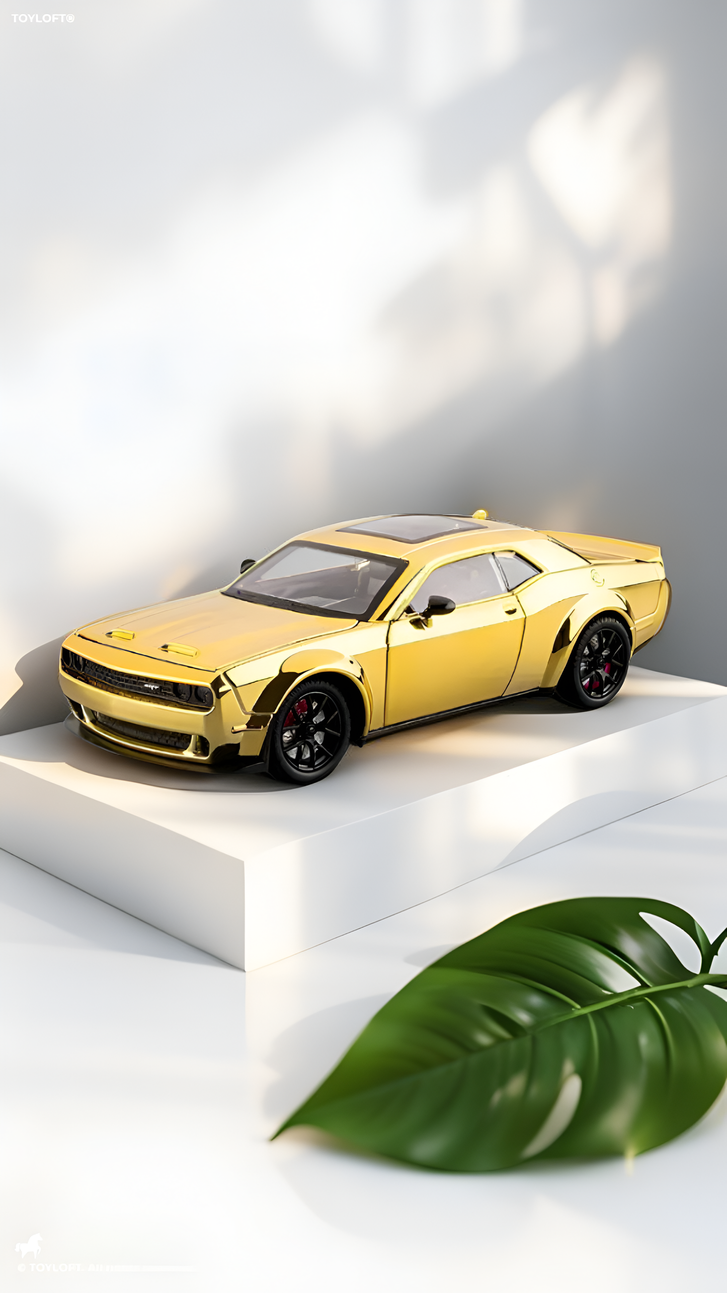 Dodge Challenger SRT Hellcat Model Car 1:24 Scale  – Iridescent Gold Paint Finish | Diecast Collectible Muscle Car Replica TV6479