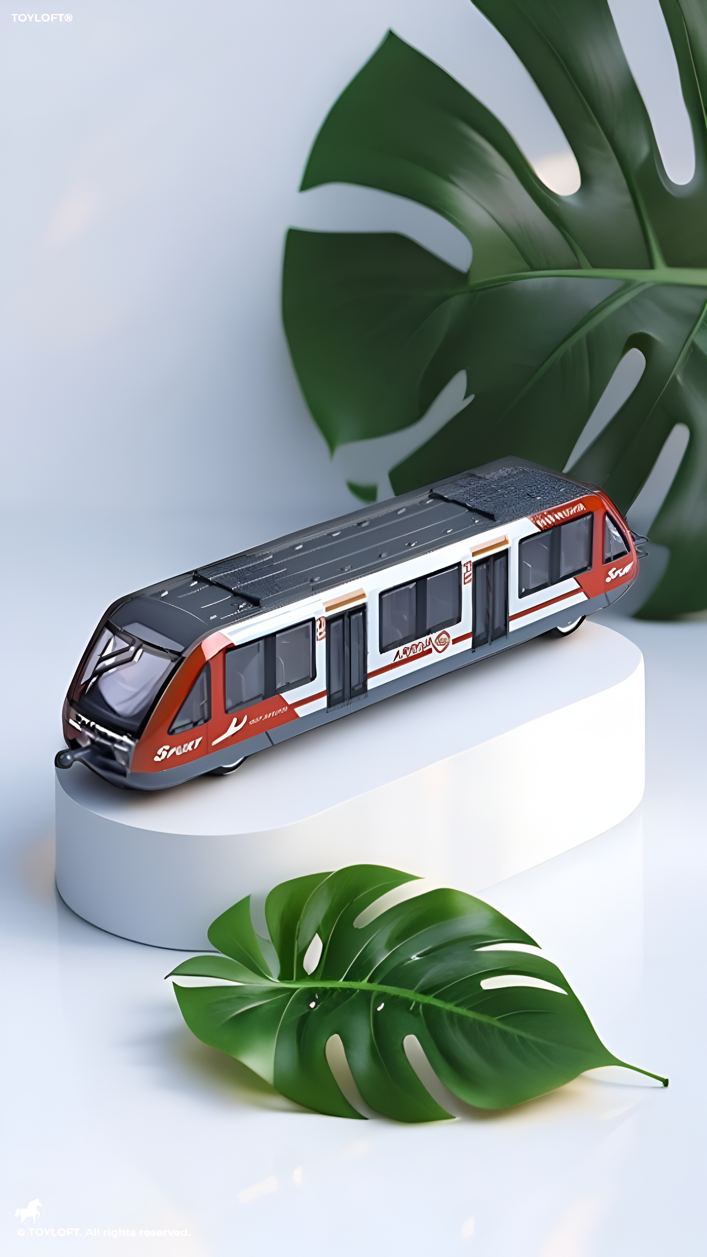 Double Train Bus Vehicle For Kids - Red (L-J-31)