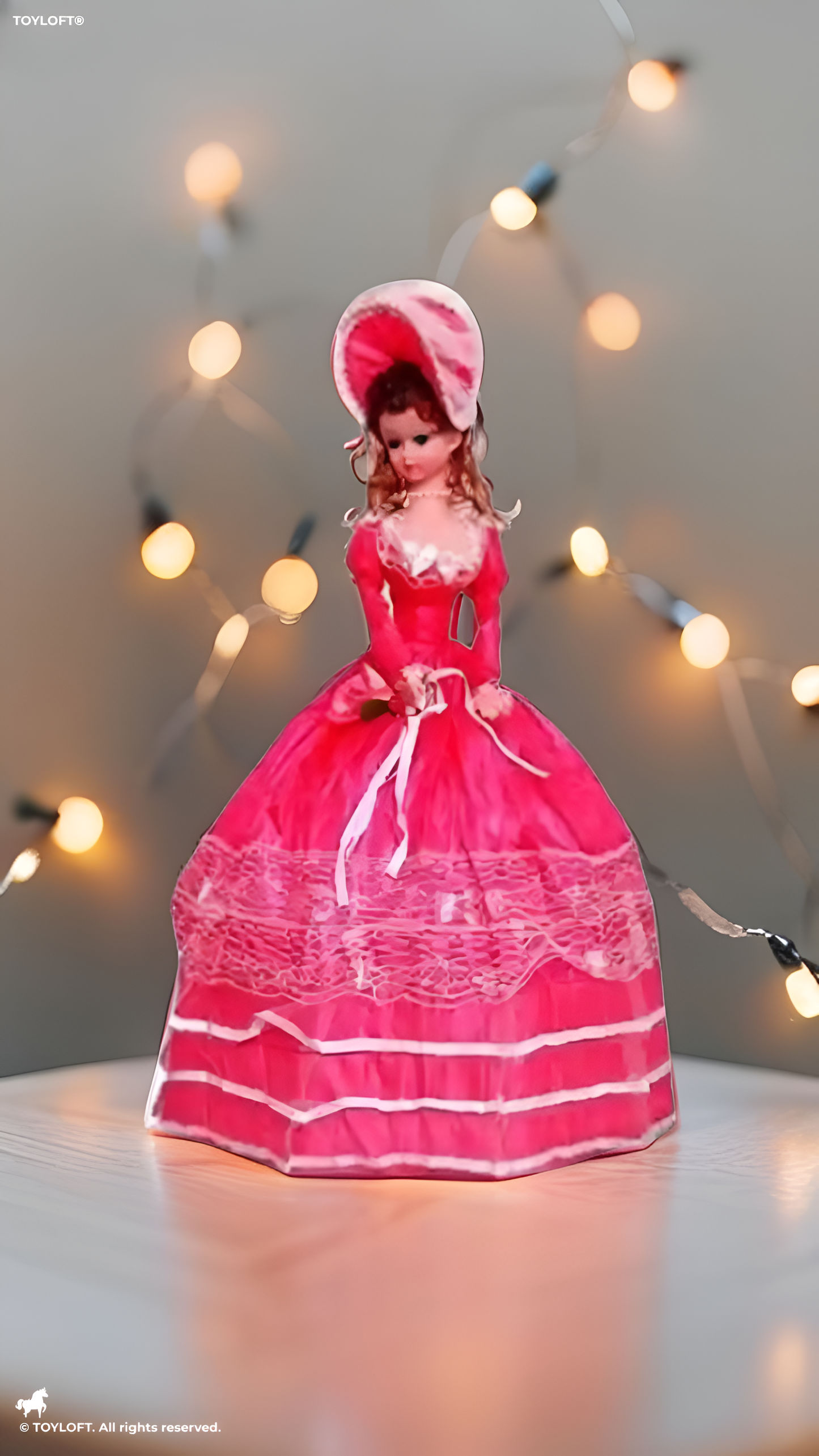 Angel Girl Musical Doll - 24-Inch Victorian Style Fashion Doll in Red & Gold Lace Gown TV724