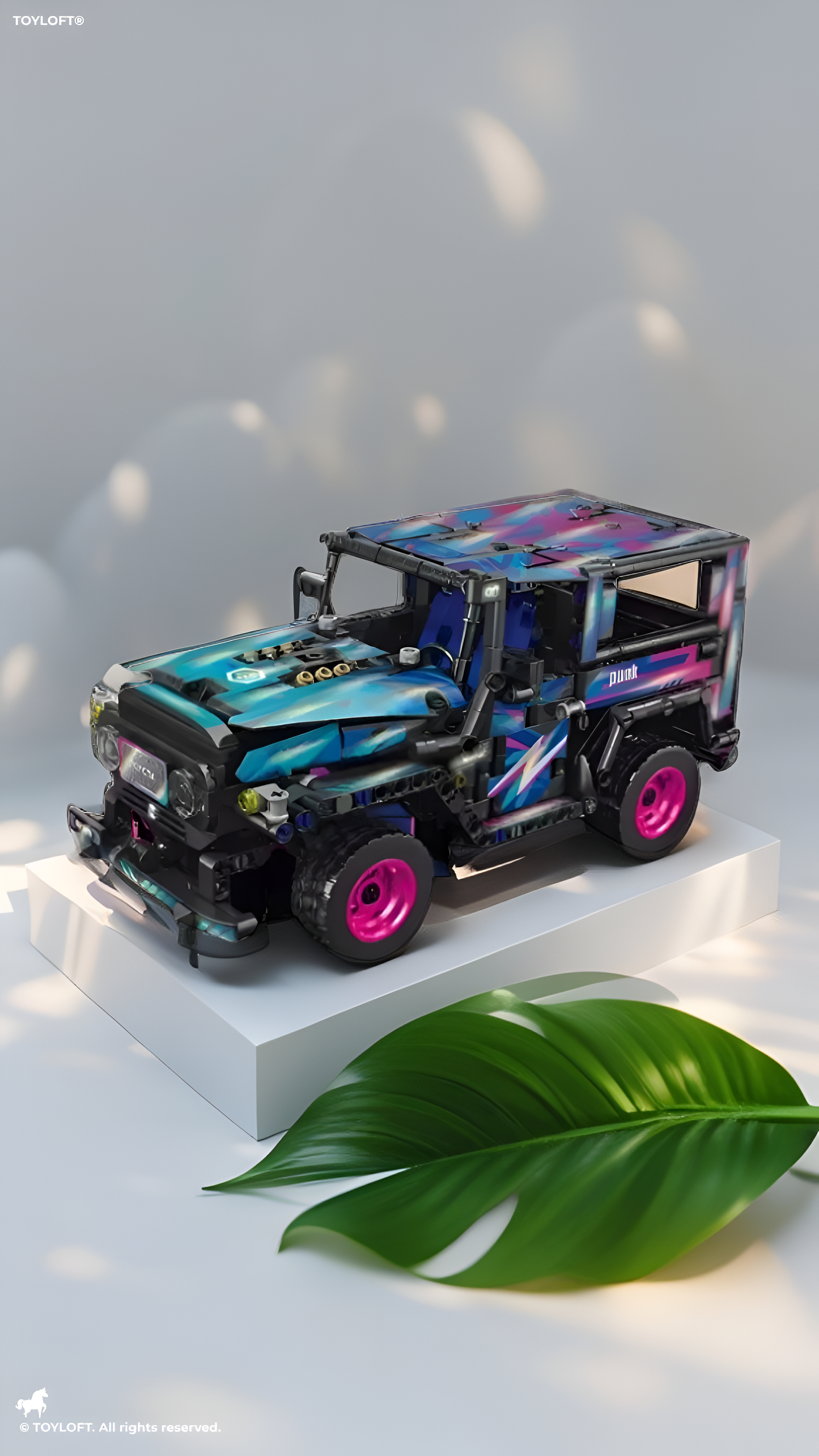 Cyberpunk Off-Road SUV Building Block Set – 910 Pieces, Pull-Back Action Toy Vehicle for Kids & Adults, Futuristic DIY Construction Kit with High-Performance Design TV6704